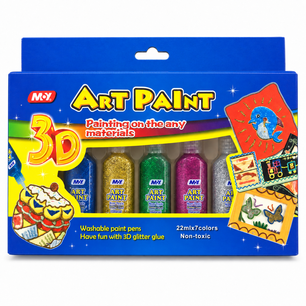 3D Glitter Glue 22ml set of 7 PE5005 – pack front