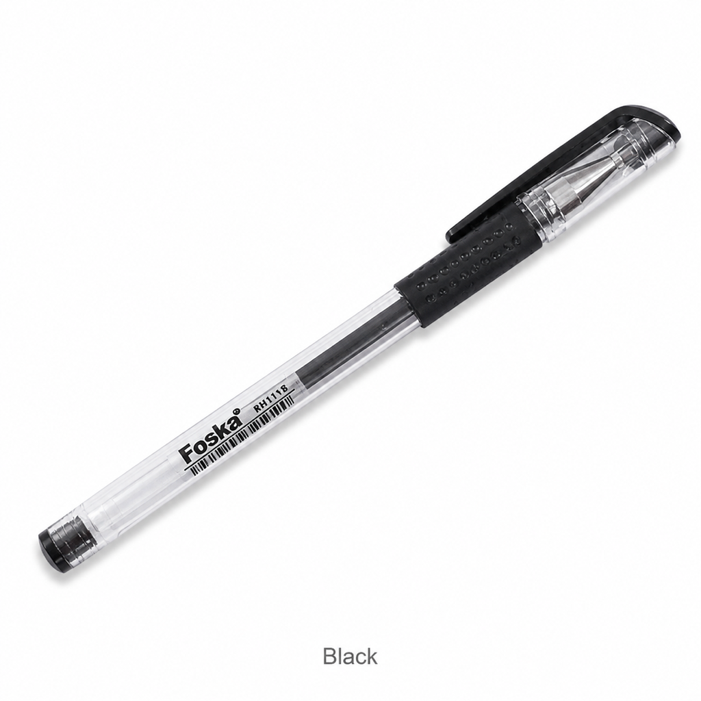 Plastic Gel Ink Pen 0.5mm – 400m Writing Length — Black