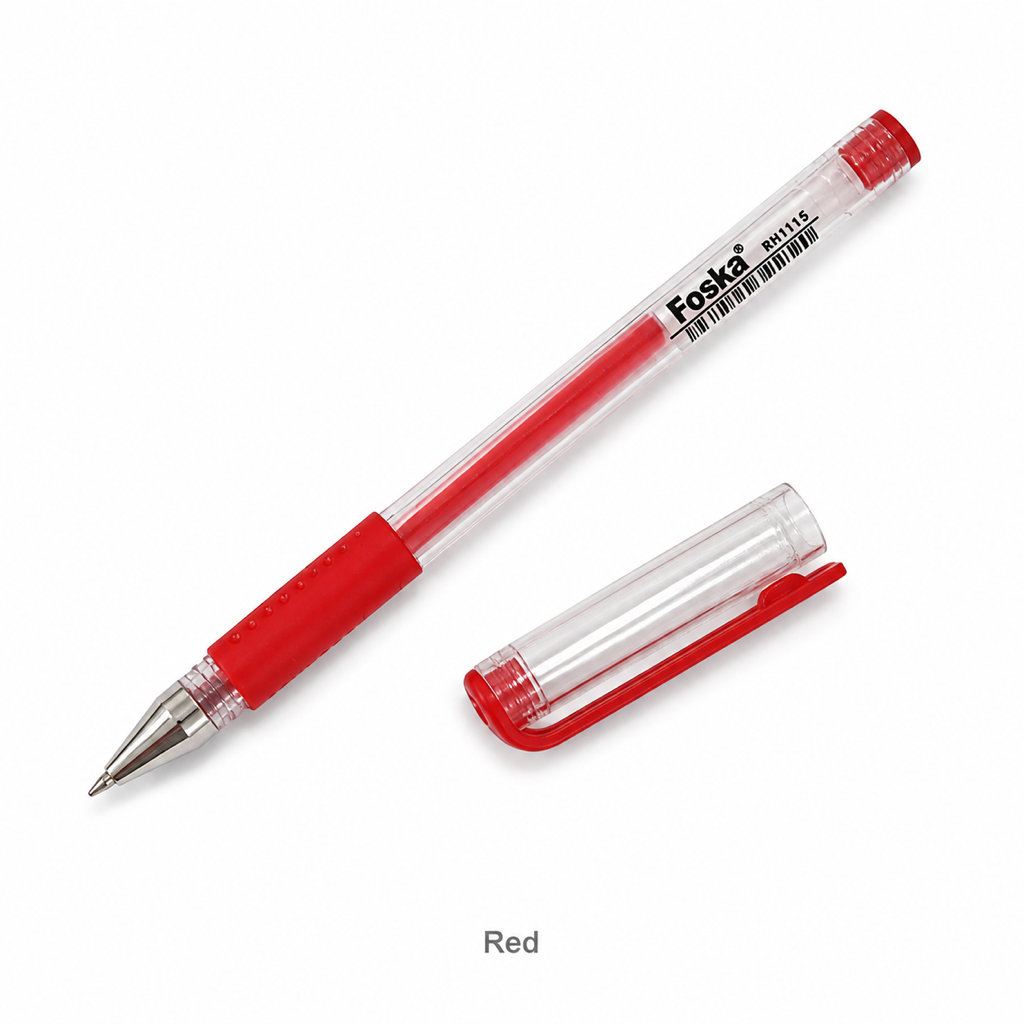 Plastic Gel Ink Pen 0.5mm – 400m Writing Length — Red