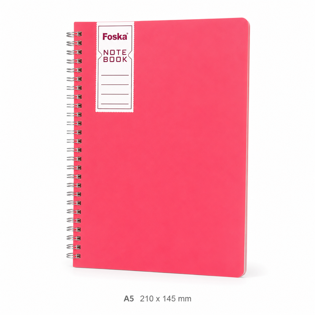 PP Cover Spiral Notepad 60 Sheets — A5 210 x 145 mm