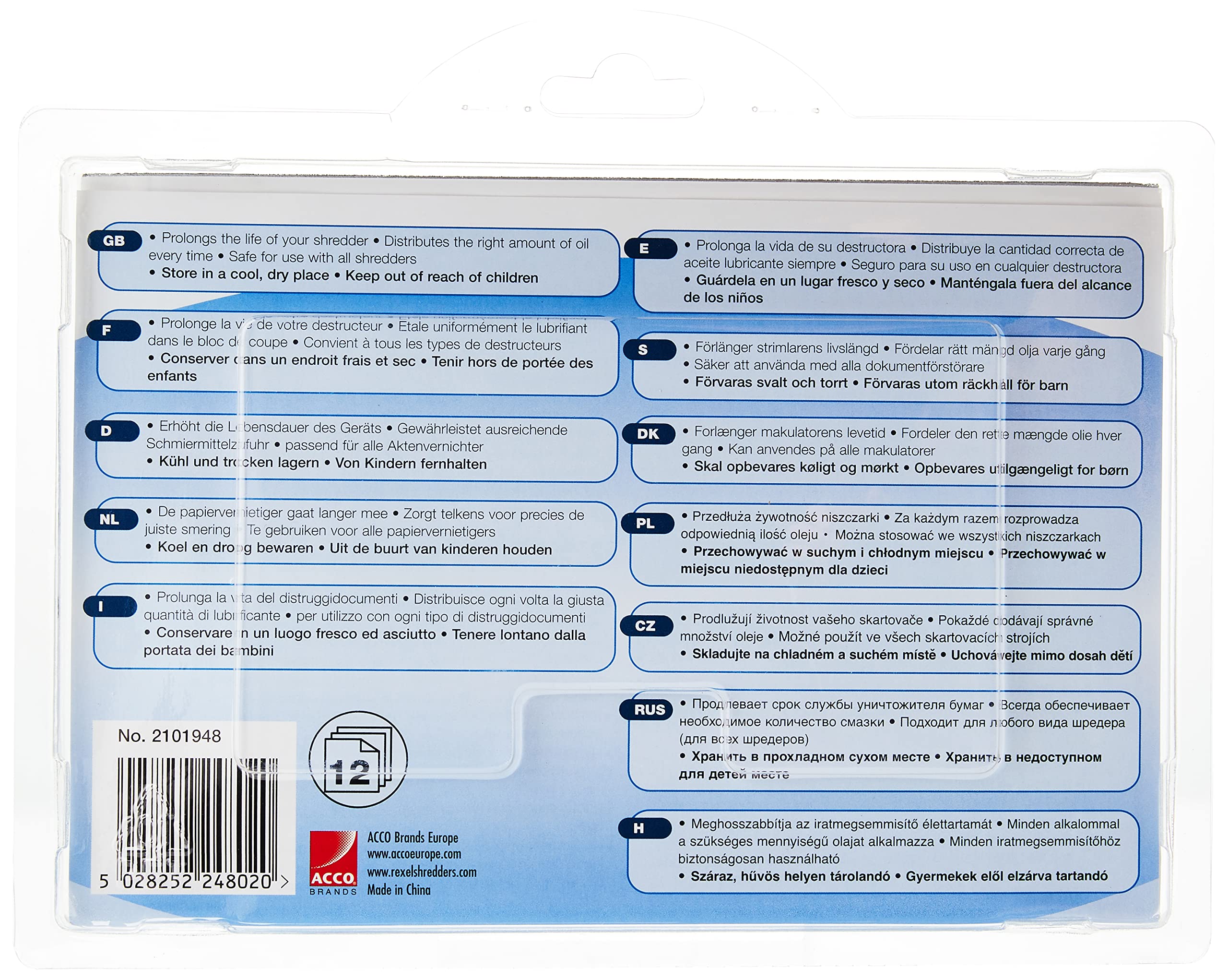 Rexel Oil Sheets (12) Shredder