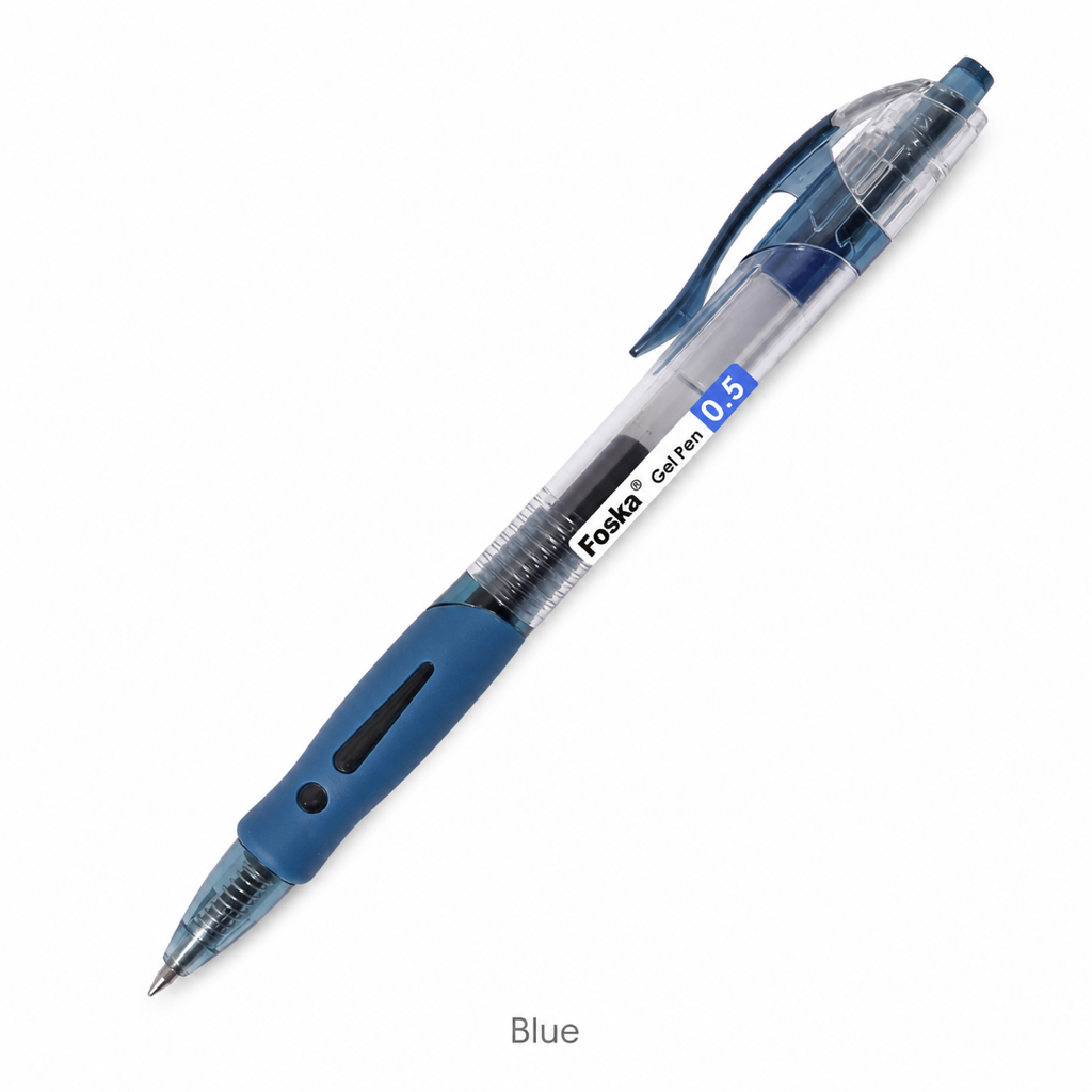 Retractable Gel Ink Pen 0.5mm – 450m Writing Length — Blue