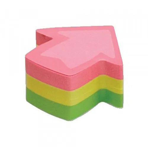 inFO Notes Mini Cube 50 x 50 mm “Arrow”, 225 Sheets – Pink/Yellow/Green
