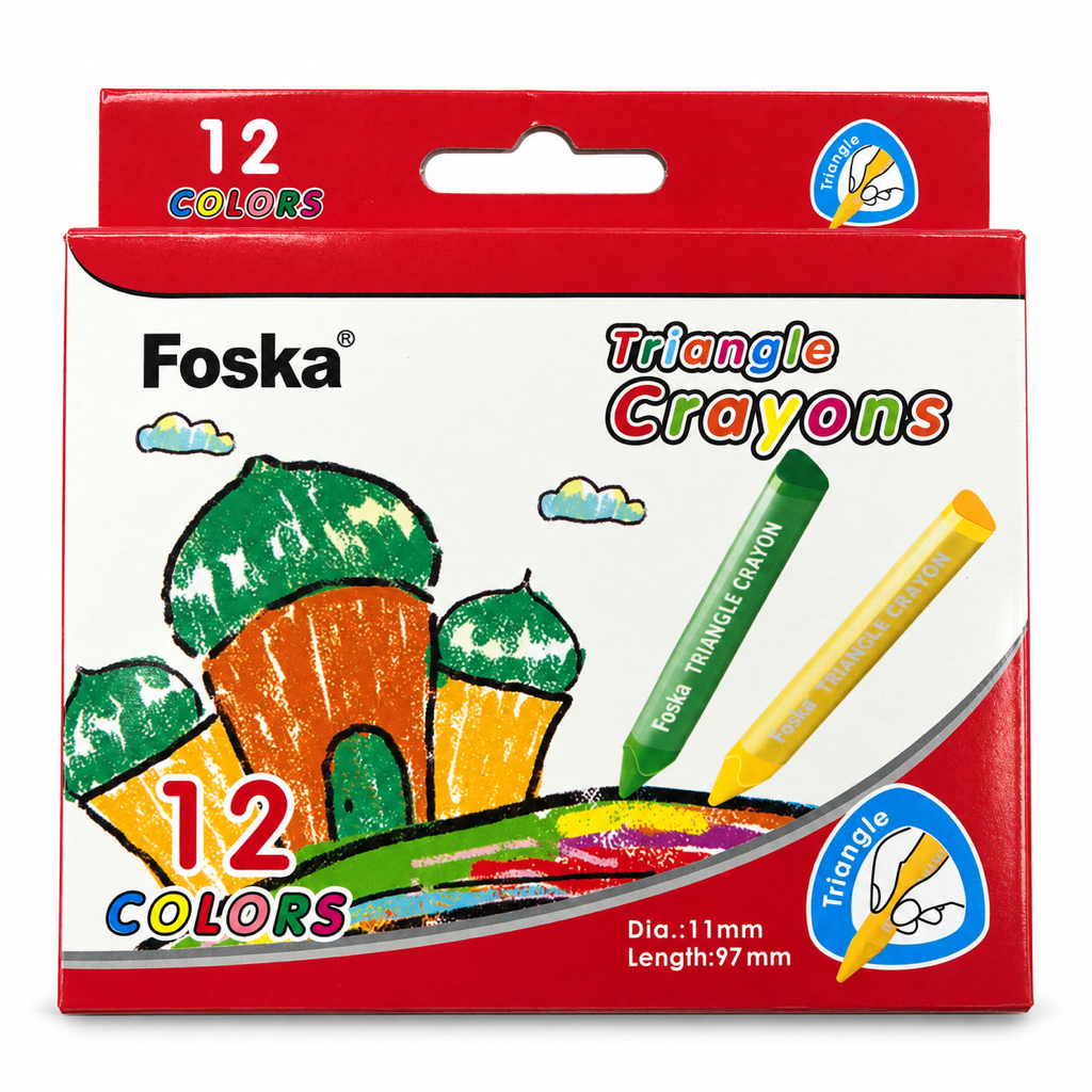 Foska Triangle Crayons 12 colors SF3212 – box front