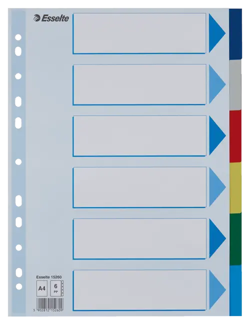 Esselte Divider A4 PP 6 Tabs