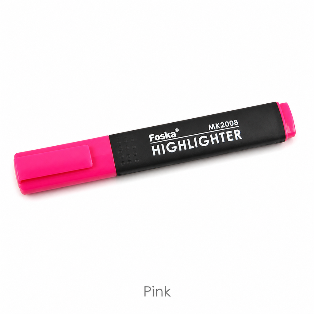 Solid Colour Highlighter Pen — Pink