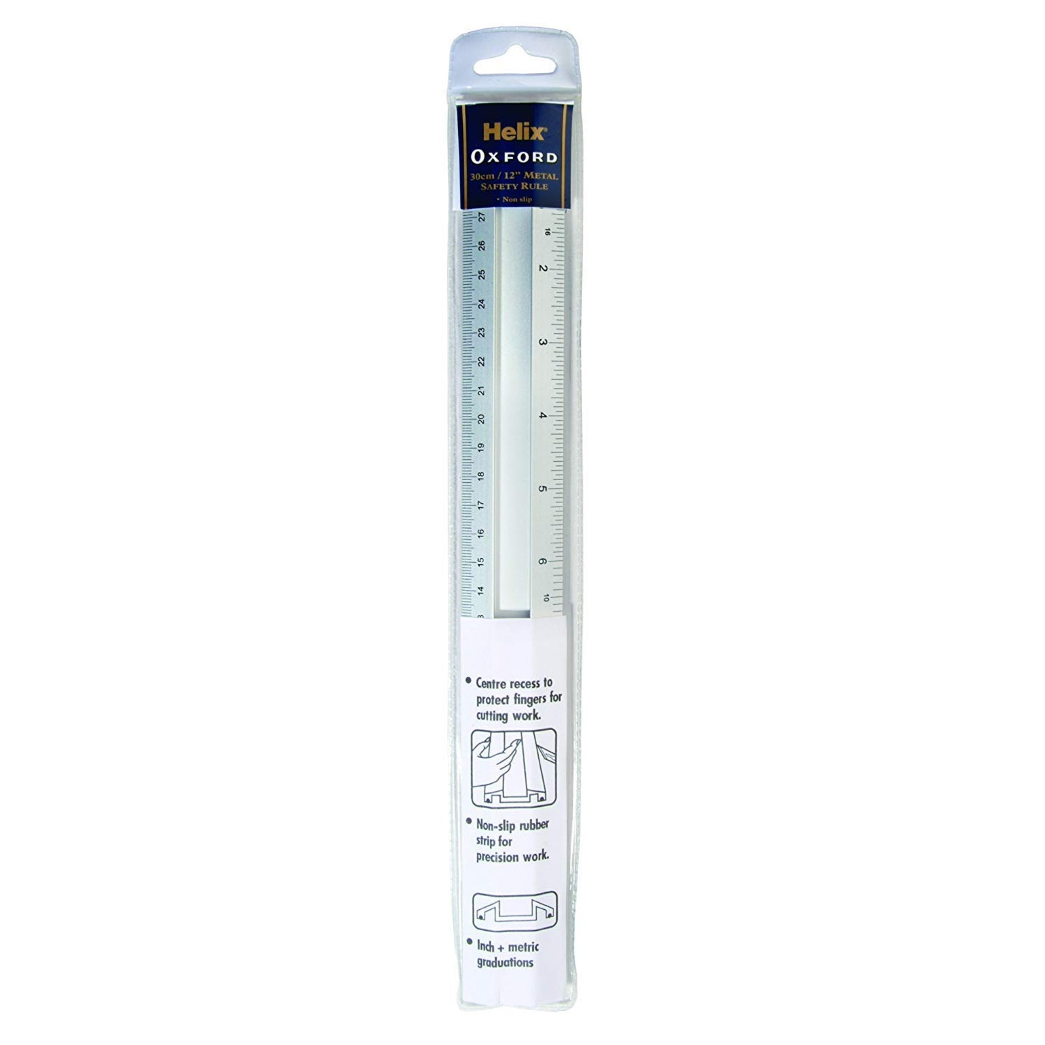 Helix Aluminium Safety Ruler 30Cm