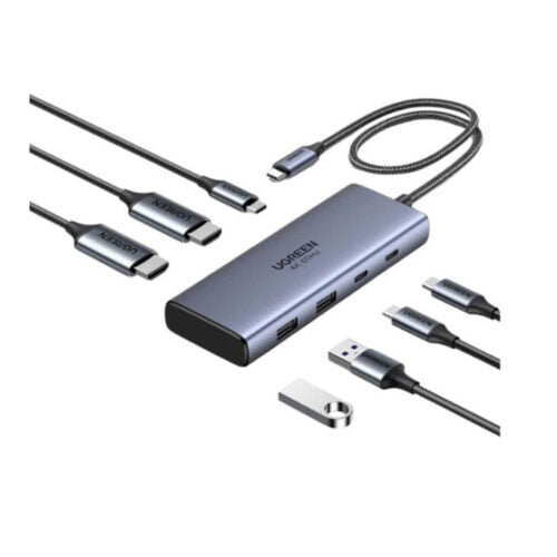 UGREEN Dual Display 7-in-1 USB-C Hub Docking Station (Aluminum Alloy, Ultra-Slim Design)