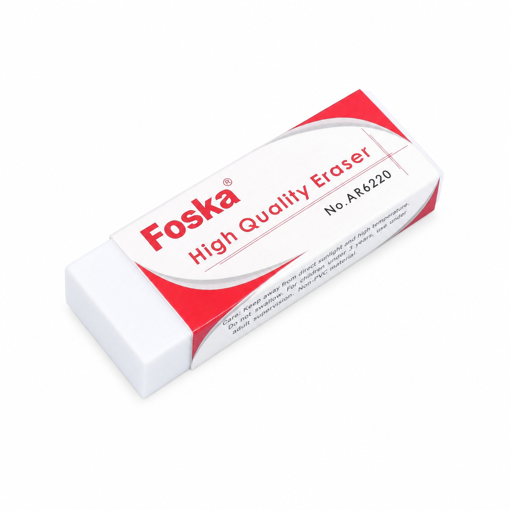 Foska white soft PVC block eraser, Large (62 x 22 x 12 mm), No.AR6220