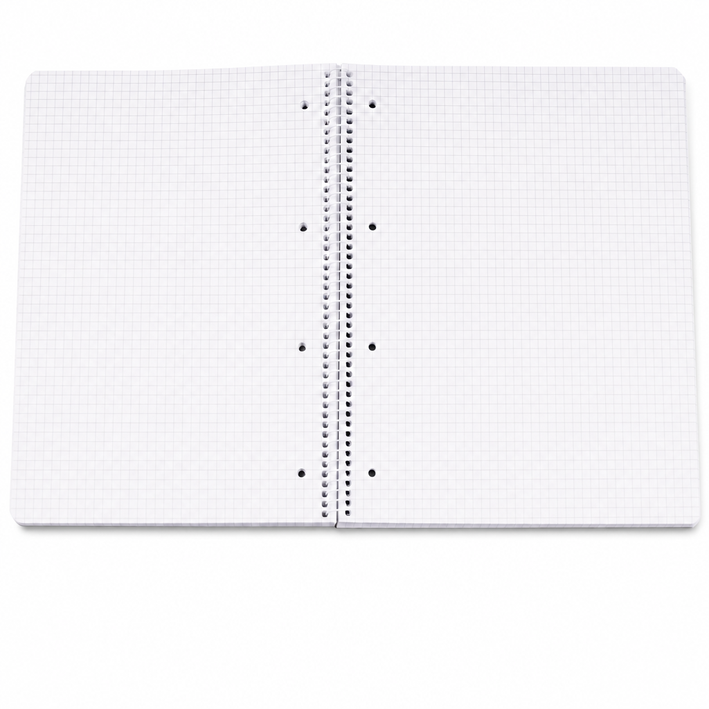 A4 hardcover spiral notebook, grid pages variant