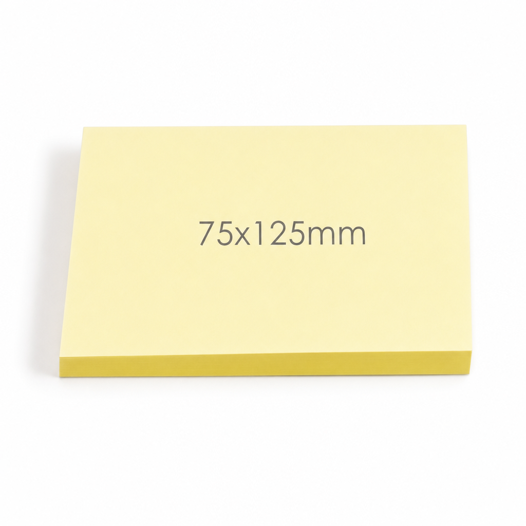 Foska yellow sticky notes pad, 3 x 5 in (75 x 125 mm)