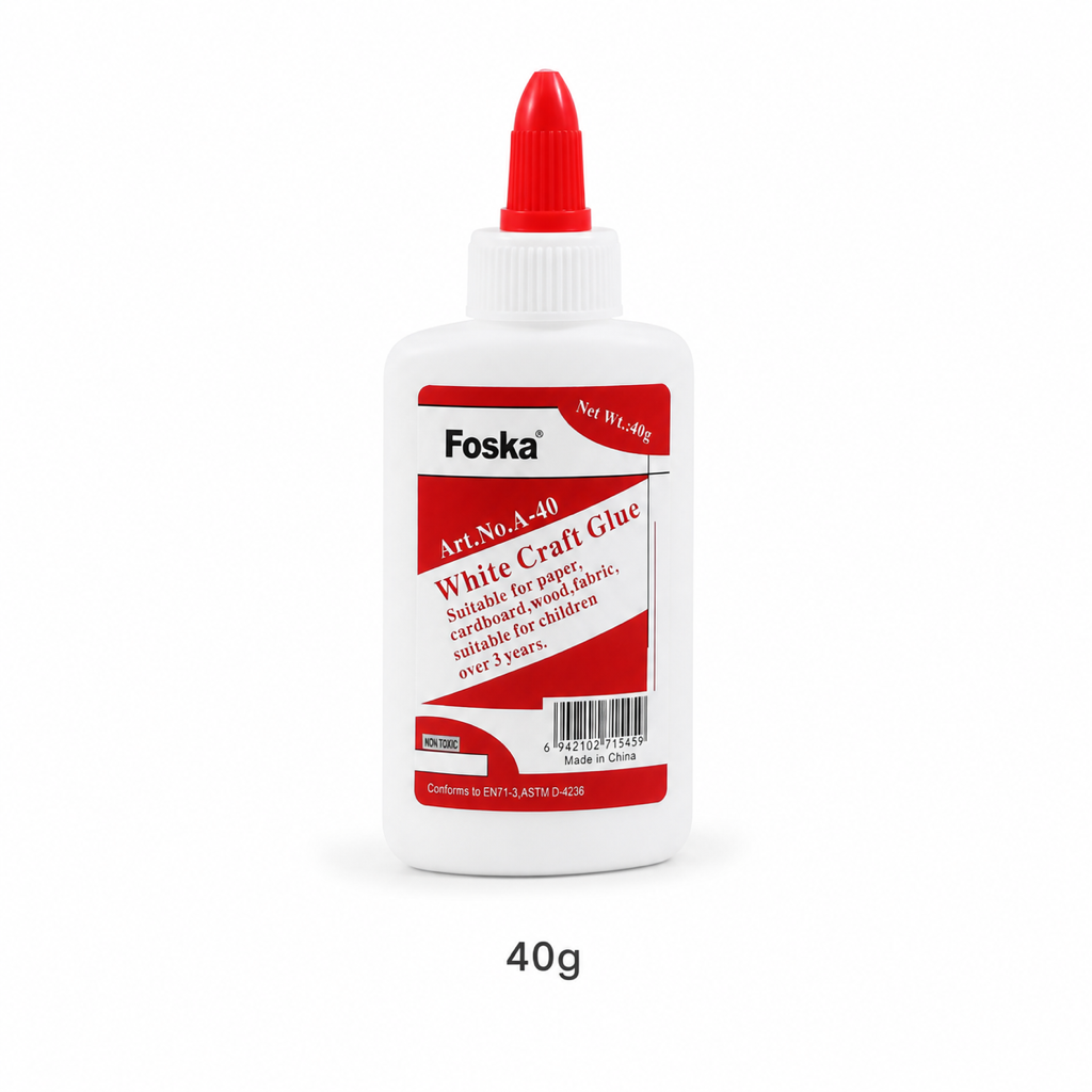 White Craft Glue – Non-Toxic Flat Bottle — 40g