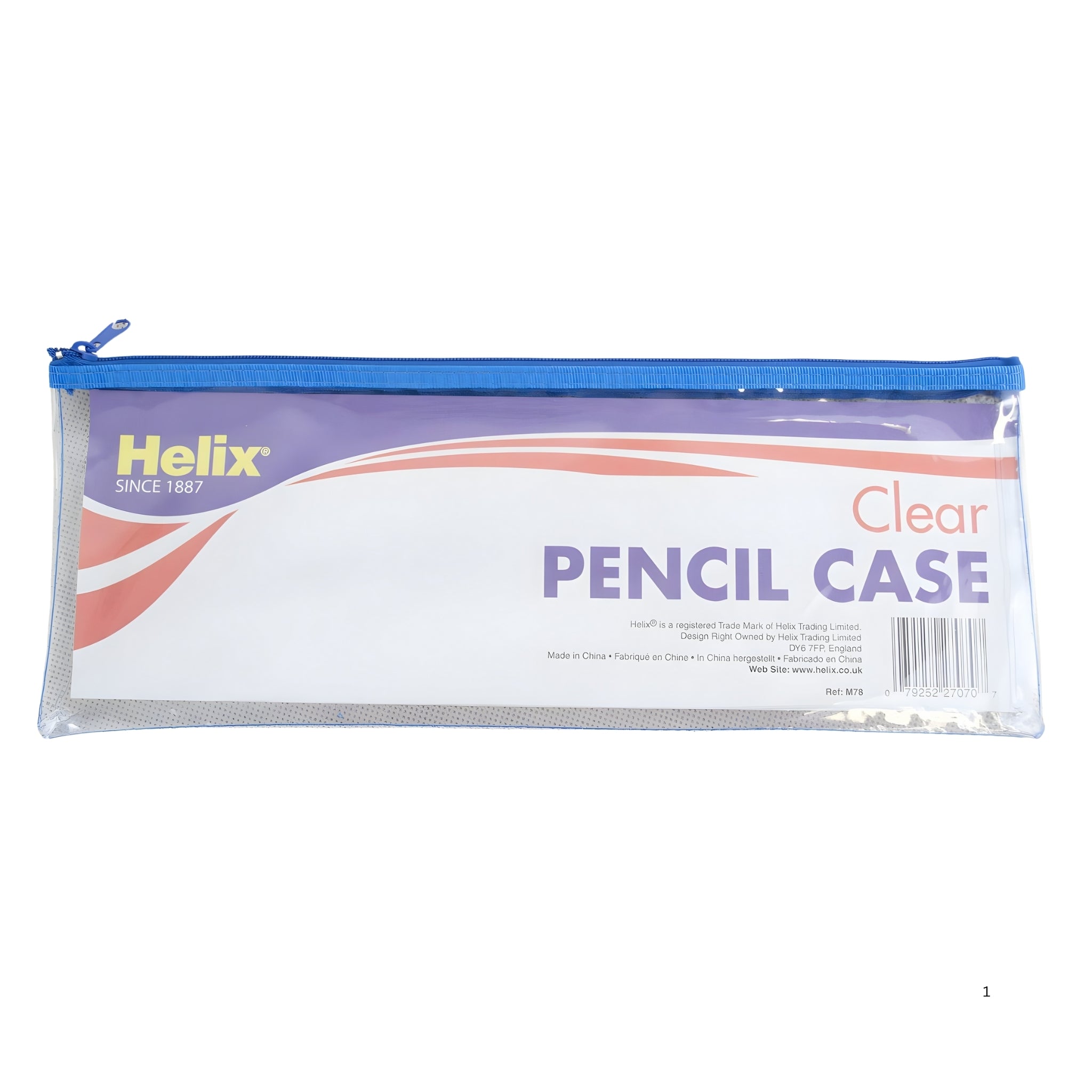 Helix 13" X 5" Clear Pencil Case