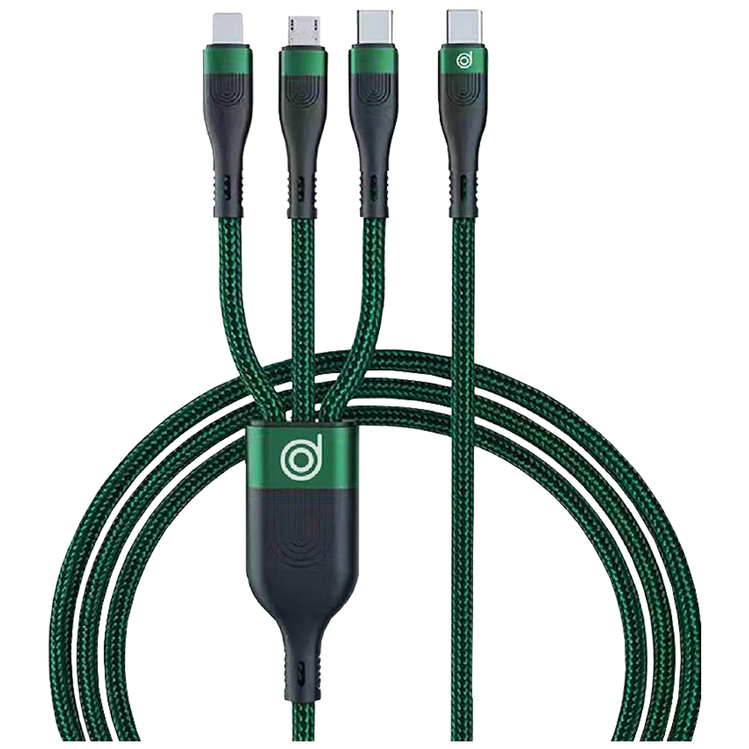 Digifon Cheetah 3-in-1 100W USB Cable (Type-C to 3 Ports) – Green