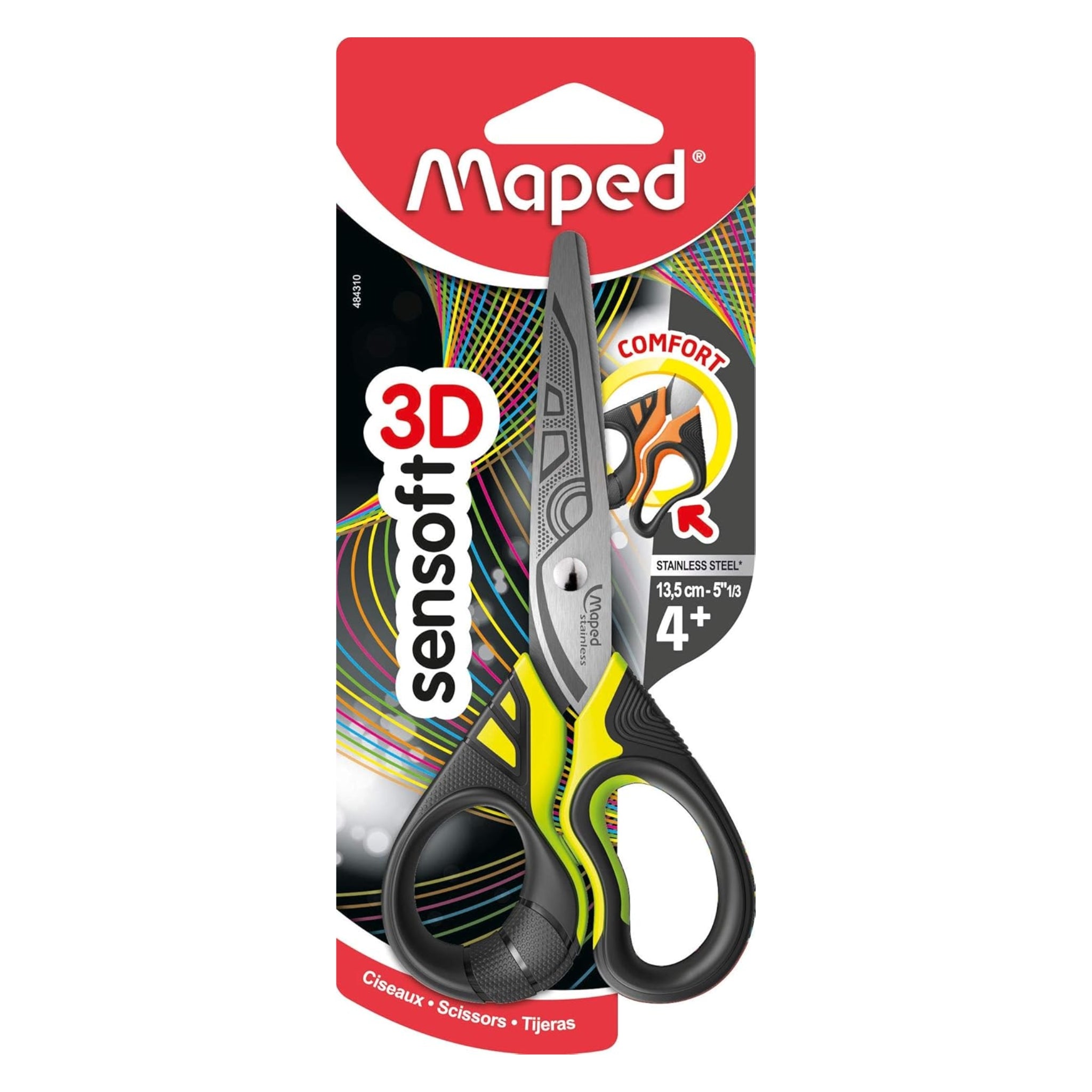 Maped Scissors Sensoft Fluo 13.5Cm Try Me