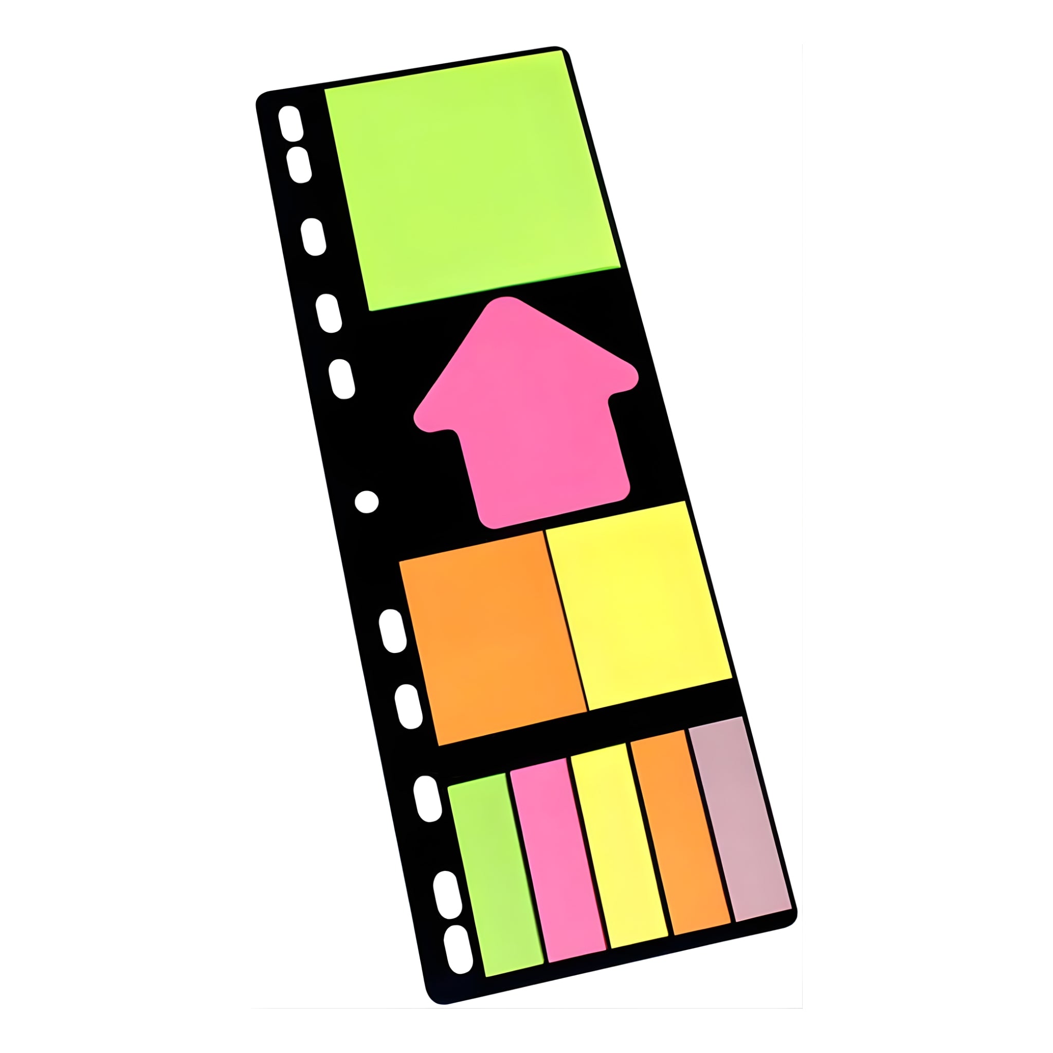 inFO Notes Brilliant Combo Set – 40 x 50 mm Notes, 125 x 75 mm Yellow Notes, 70 x 70 mm Arrow Pink Notes & 12 x 50 mm Page Markers (25 Sheets/Pad)