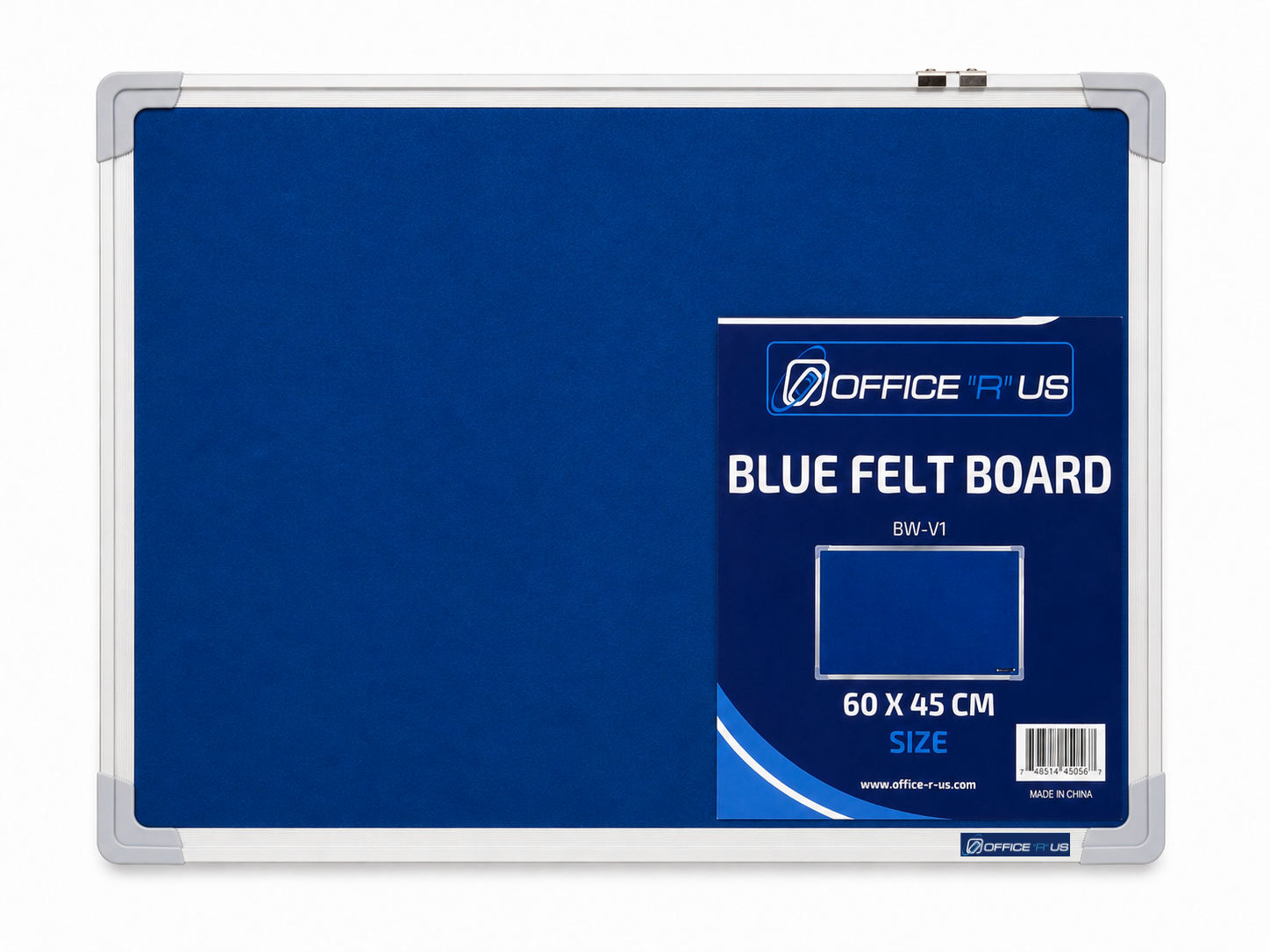 60 x 45cm Felt Notice Board with Aluminium Frame