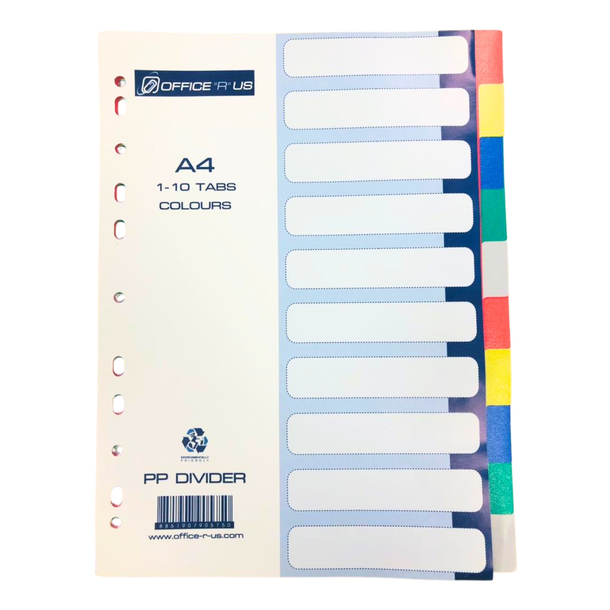 PP Divider 10 Tabs Colored A4 - Office R Us Lagos