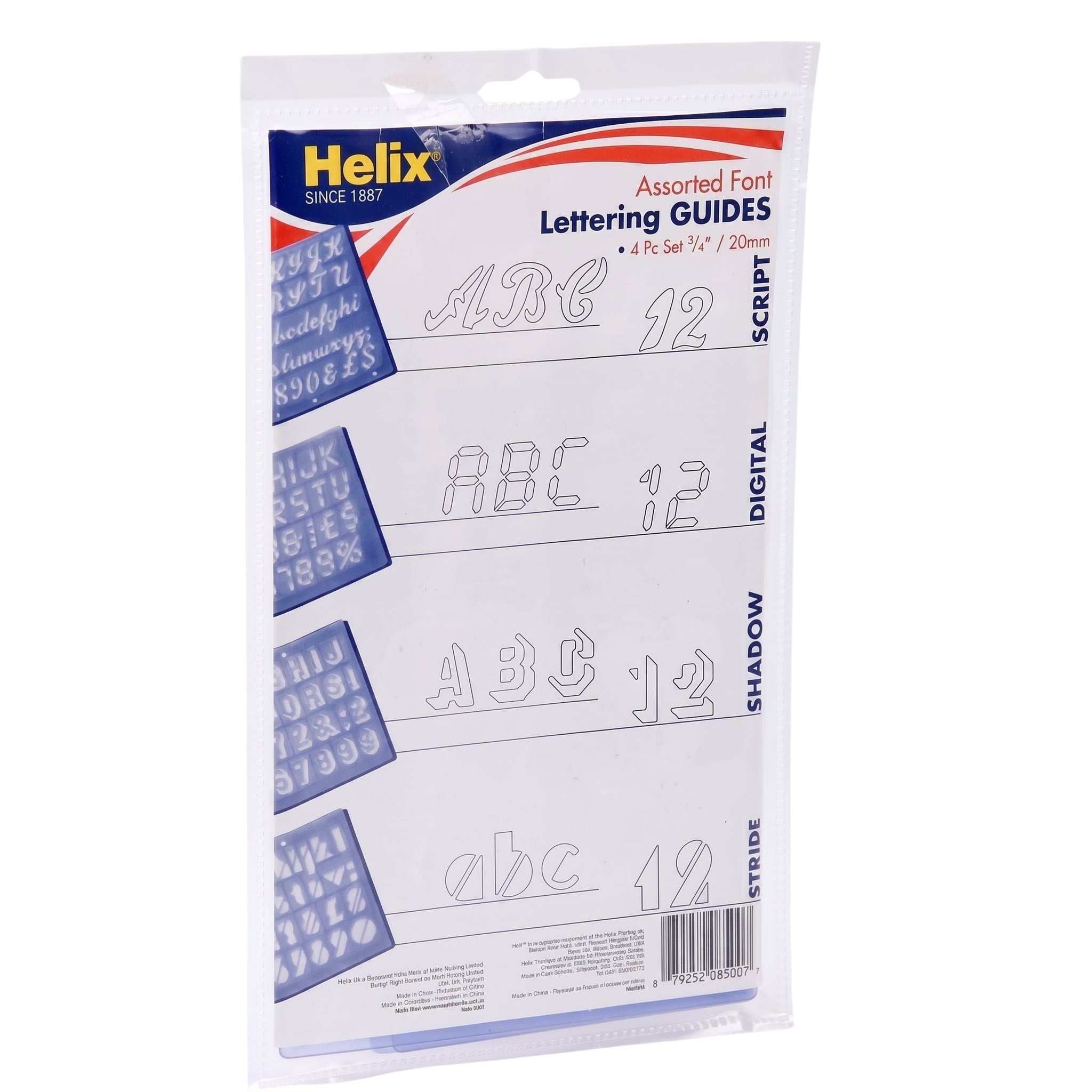 Helix 4 Pcs Lettering Stencil Set