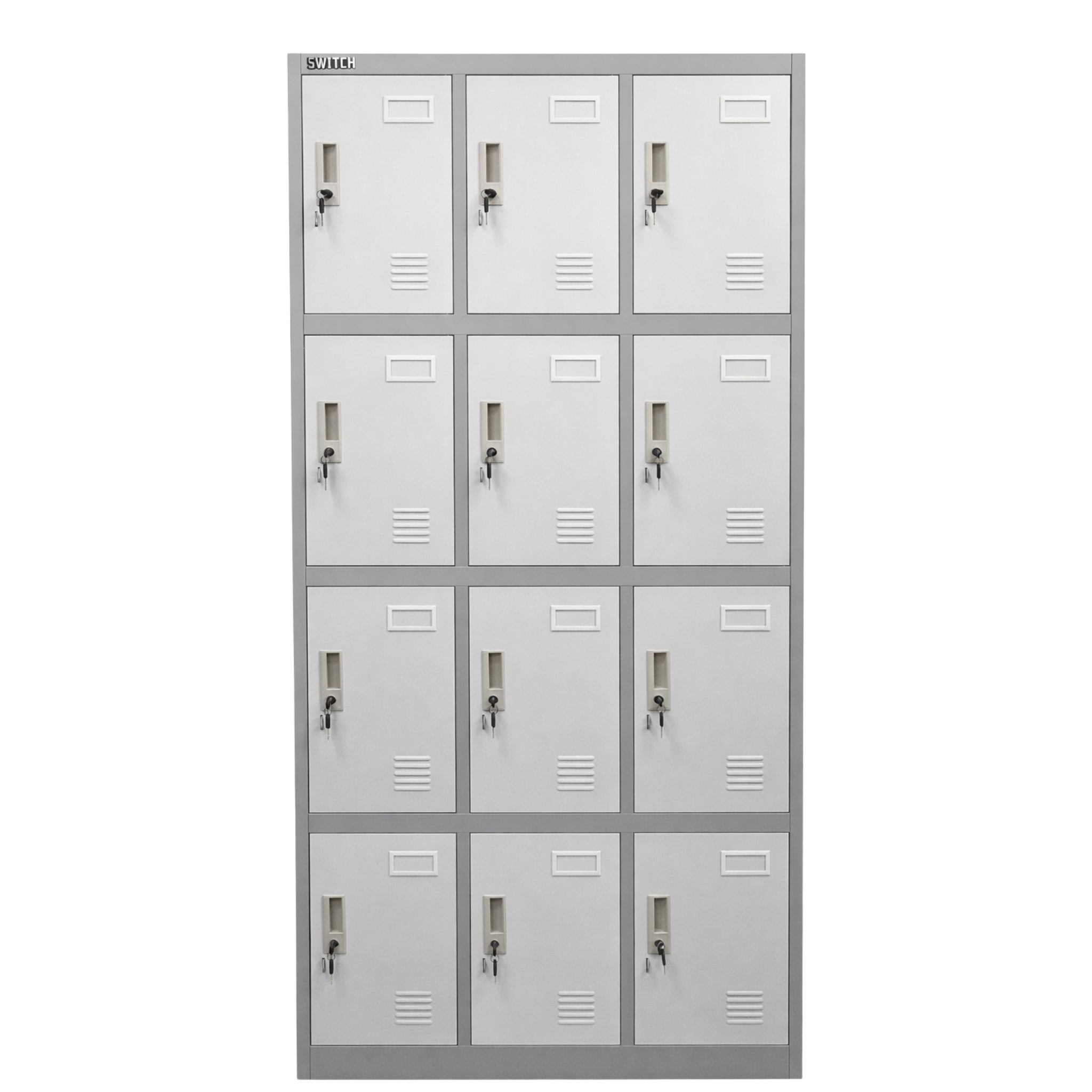 12-Door Lockable Metal Locker Cabinet