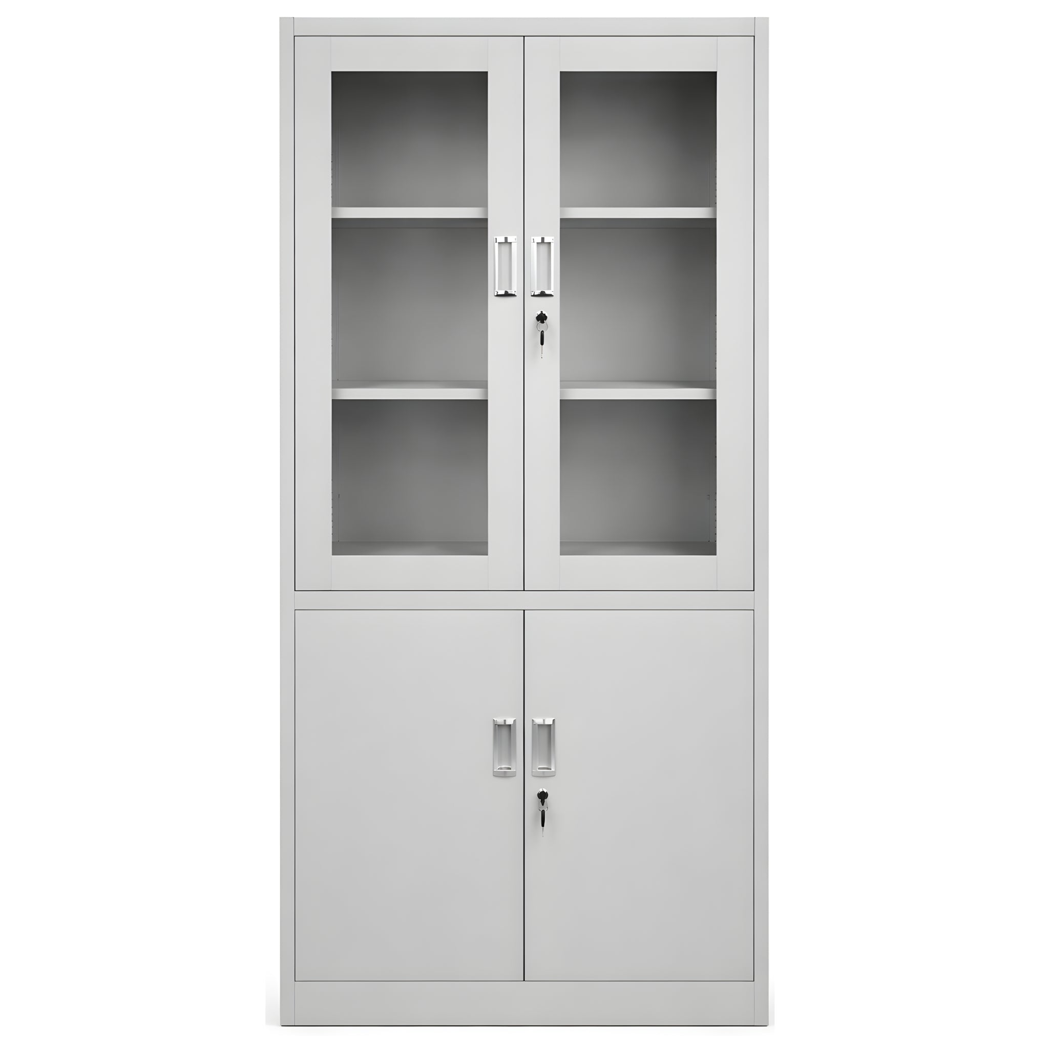 Lockable Glass Display & Metal Storage Cabinet