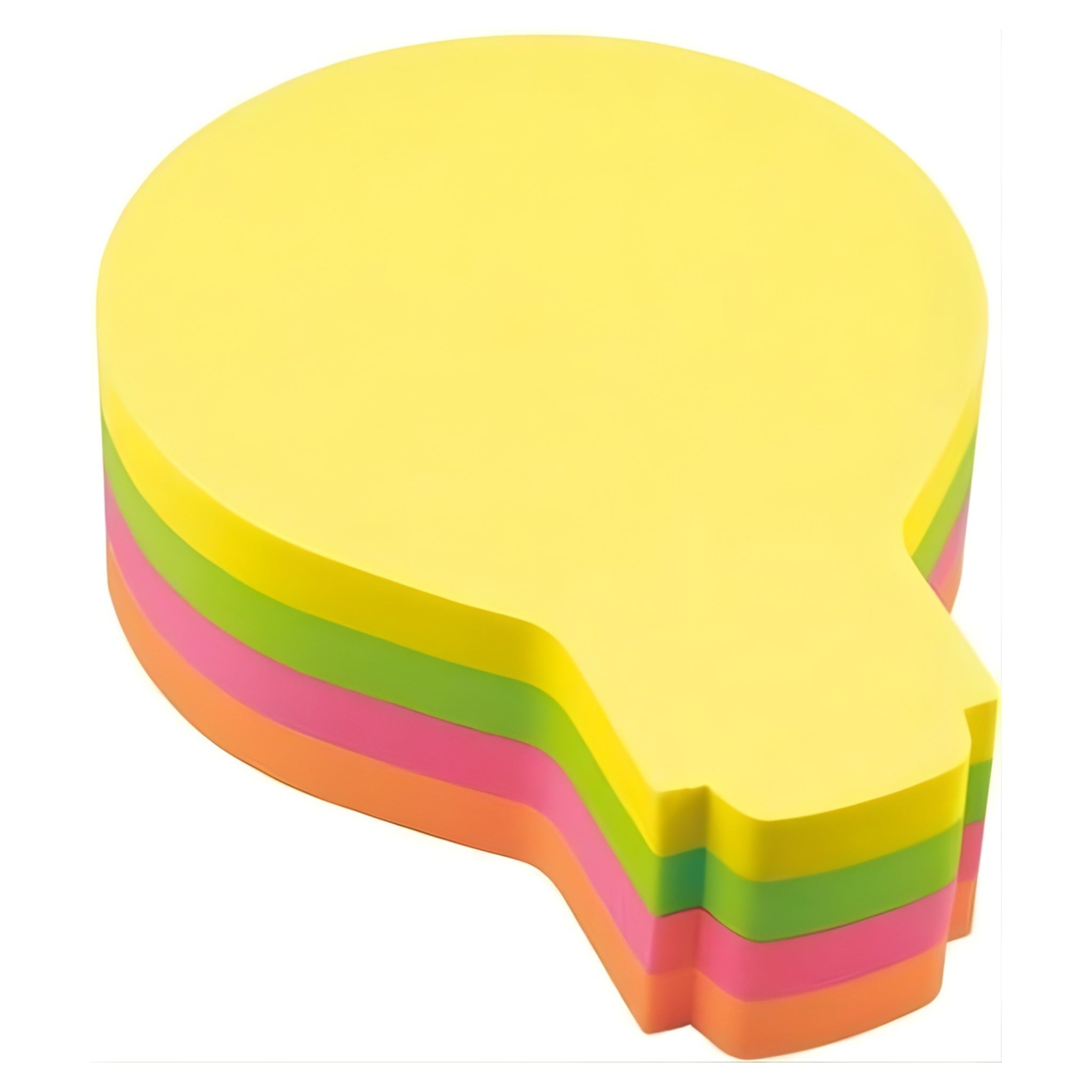 inFO Notes Shaped Cube 70 x 70 mm “Light Bulb”, 200 Sheets – Yellow/Green/Pink/Orange