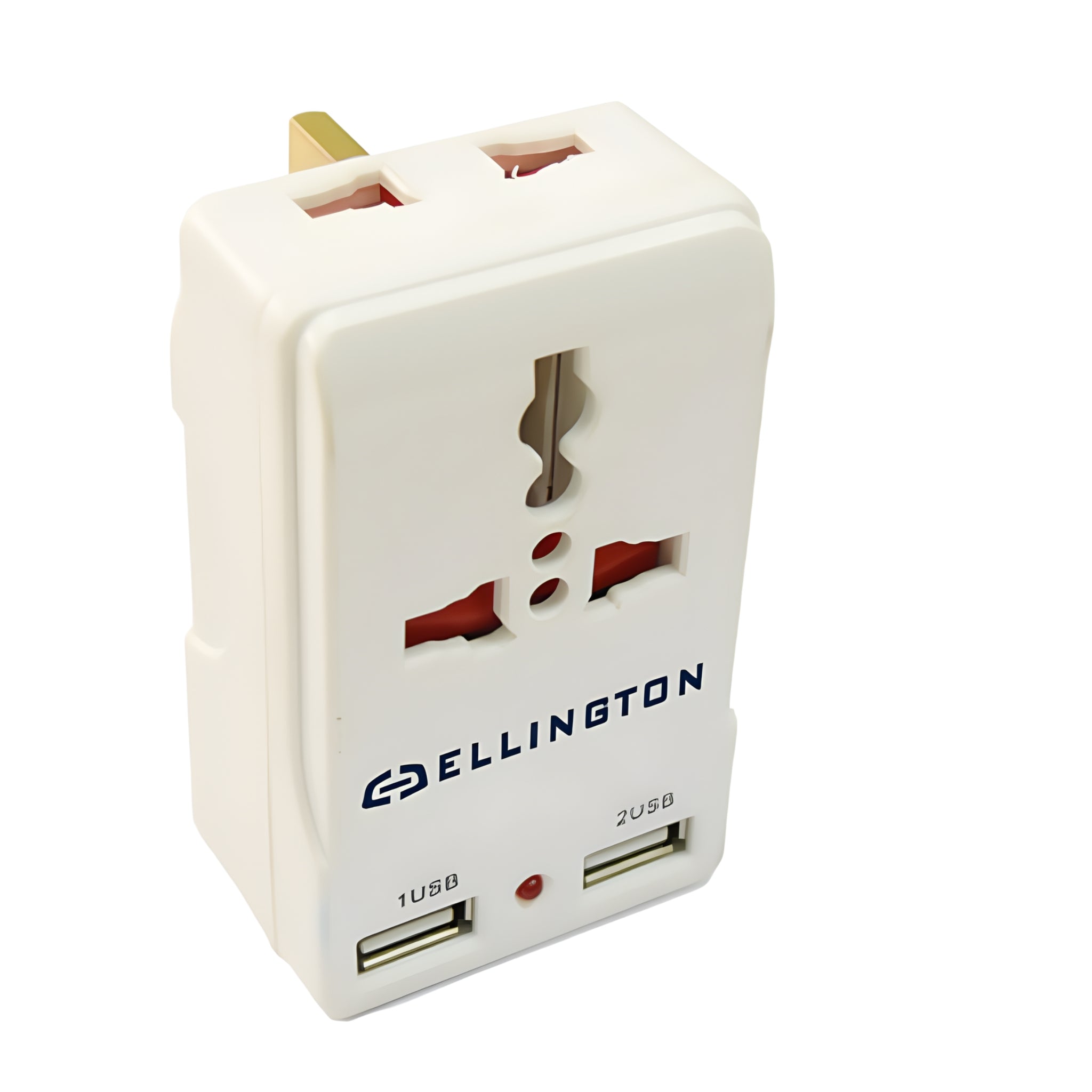 Ellington Universal Adapter With 2 USB - White