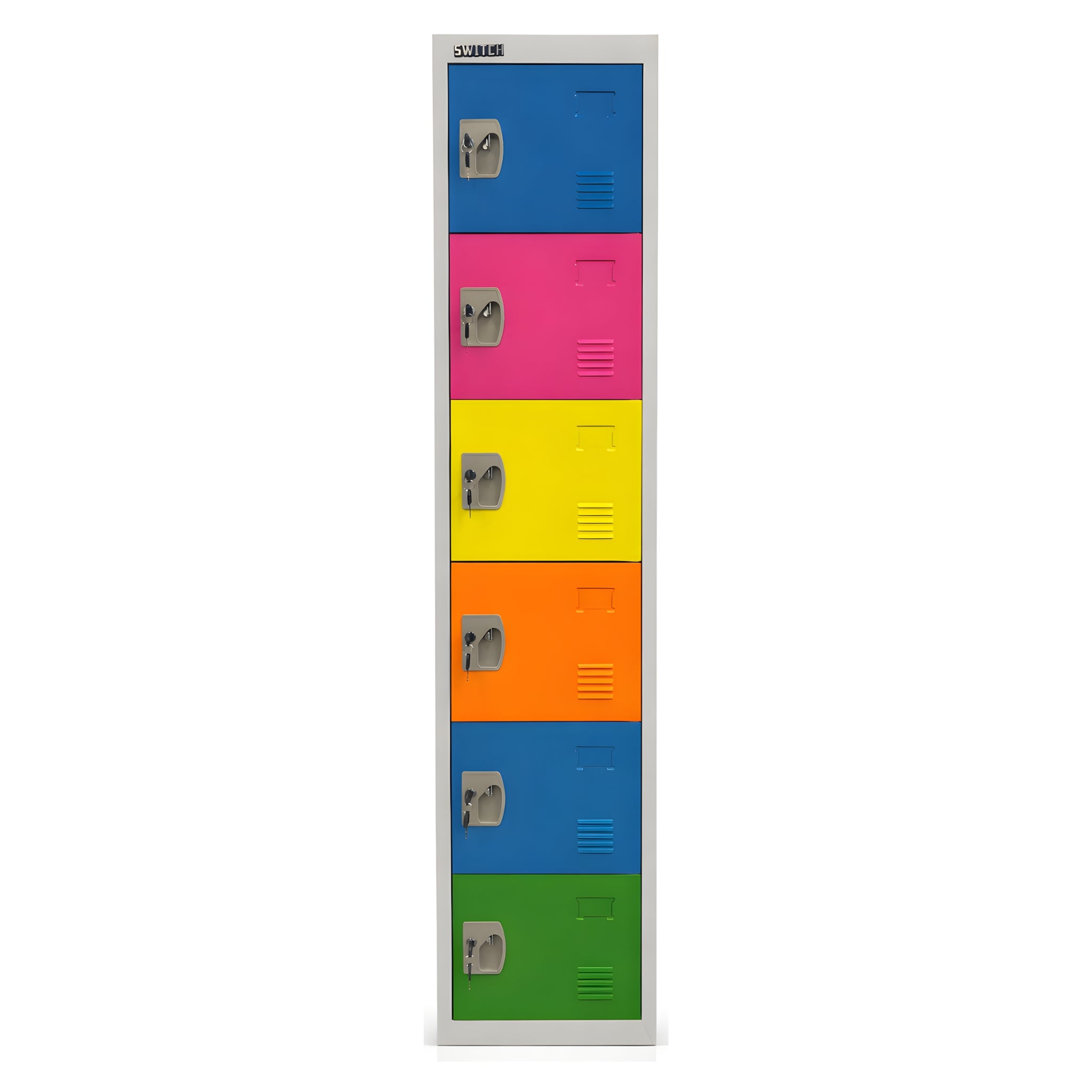 6-Door Lockable Metal Locker Cabinet