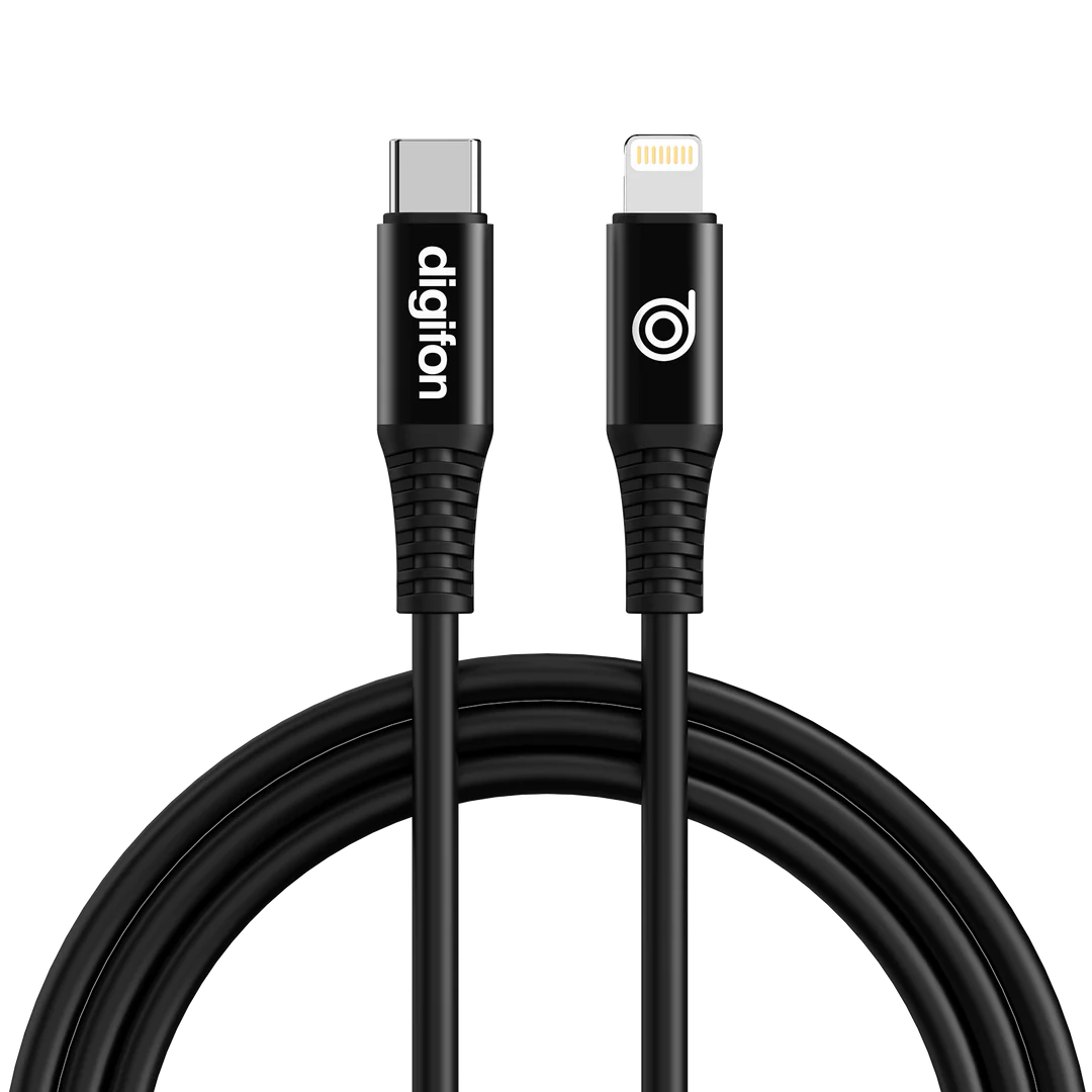 Digifon Cheetah USB-C to Lightning 2m Cable 30W – Black
