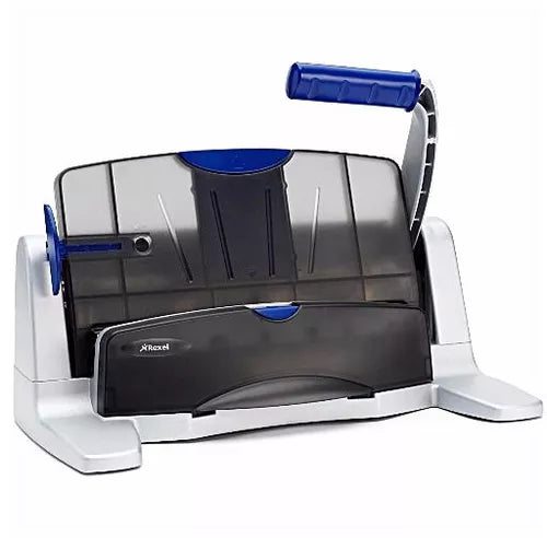 Rexel Lite Touch Vertical 4 Hole Punch – Silver/Blue