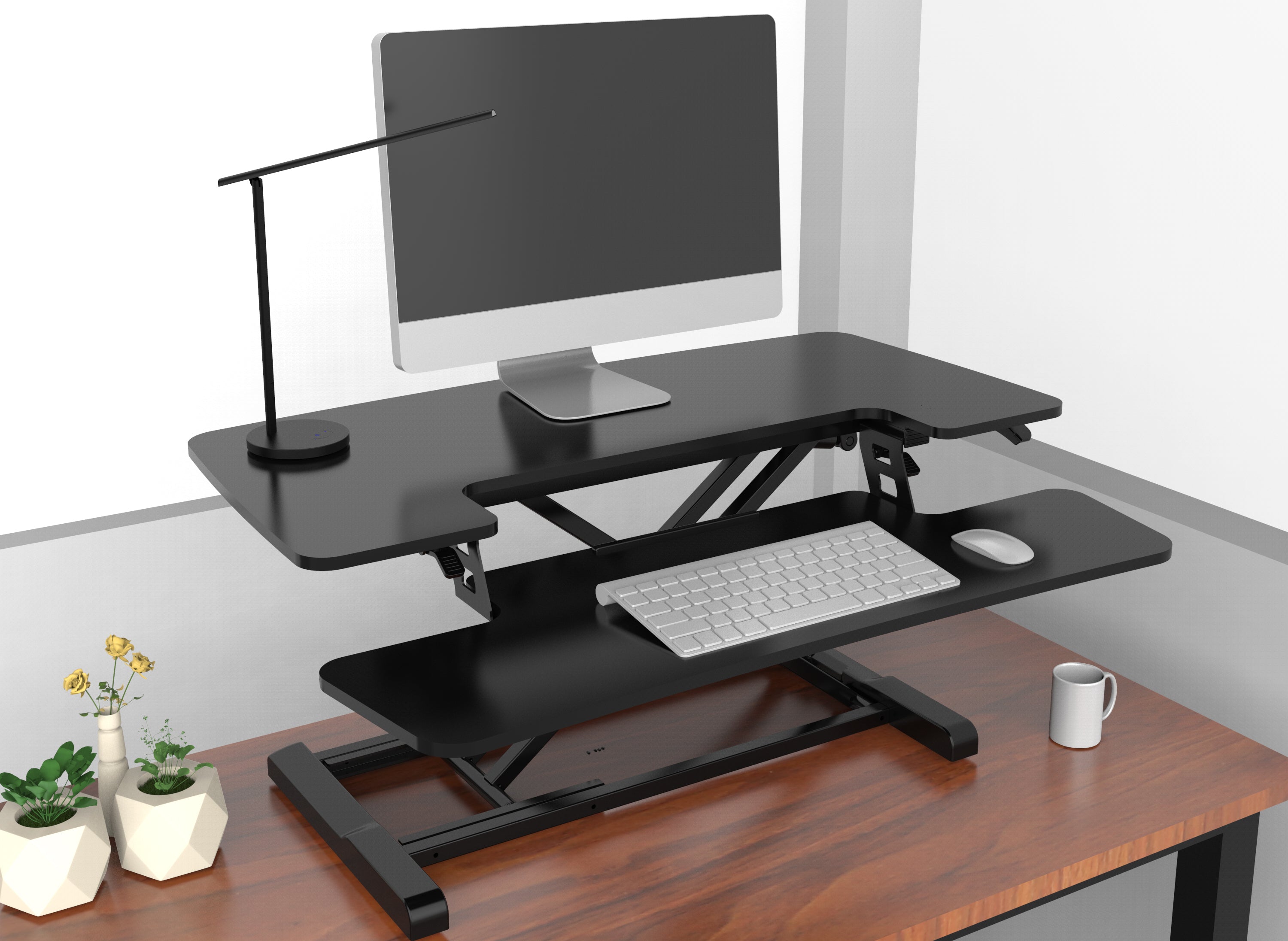 FlexiSpot Sit-and-Stand Desk Converter – Black