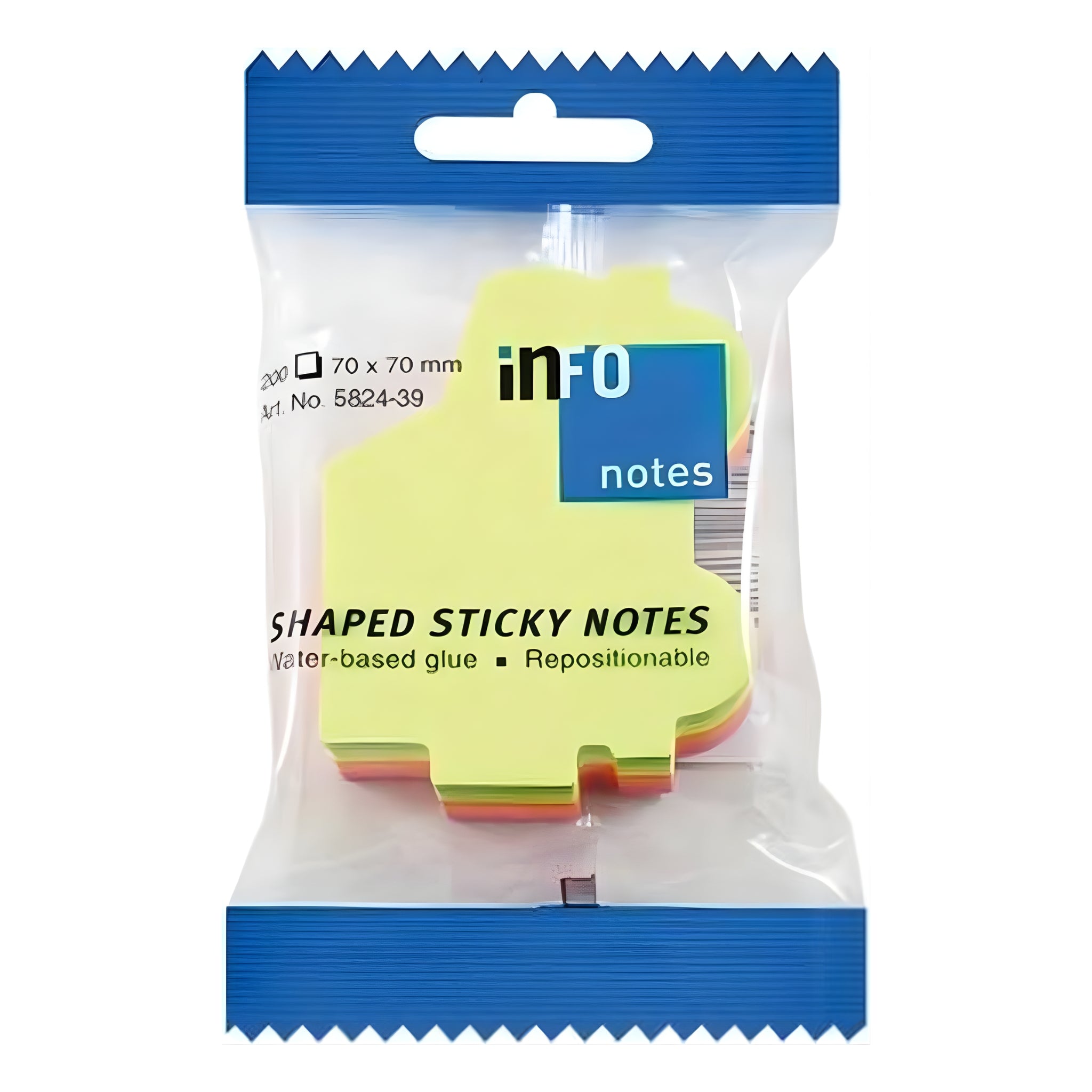 inFO Notes Shaped Cube 70 x 70 mm “Offroad”, 200 Sheets – Green/Yellow/Orange/Pink