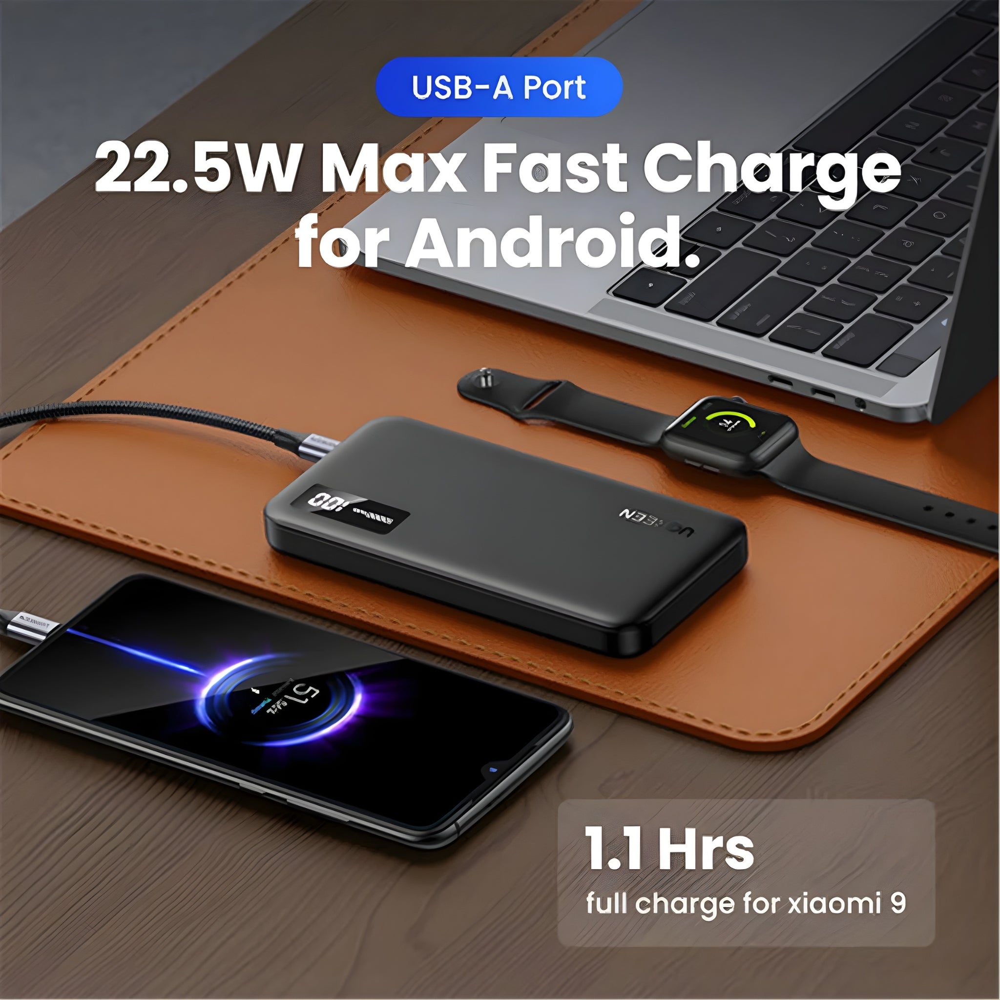 UGREEN 10000mAh Two-Way Fast Charging Power Bank - Black