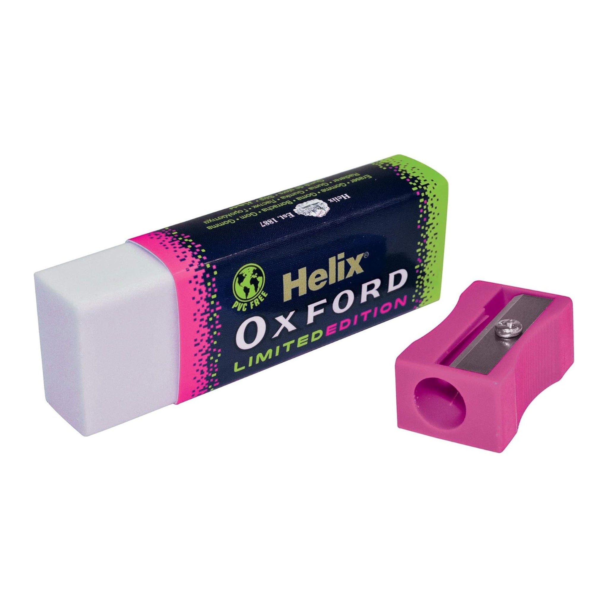 Helix Oxford Clash Eraser & Pencil Sharpener