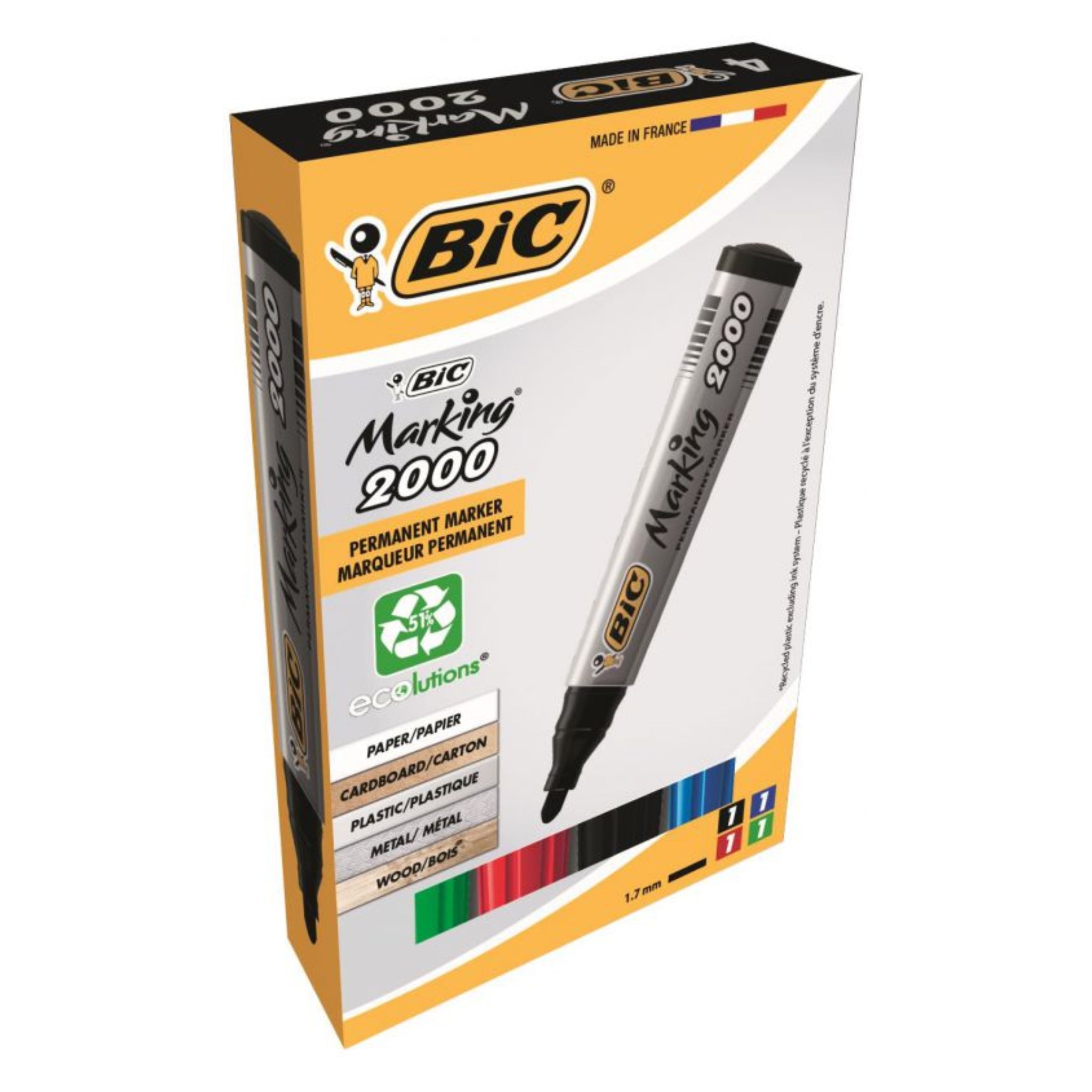 BIC Permanent Marker Eco 2000 4 in Box (4 PCS) - Image 2 - Office R Us