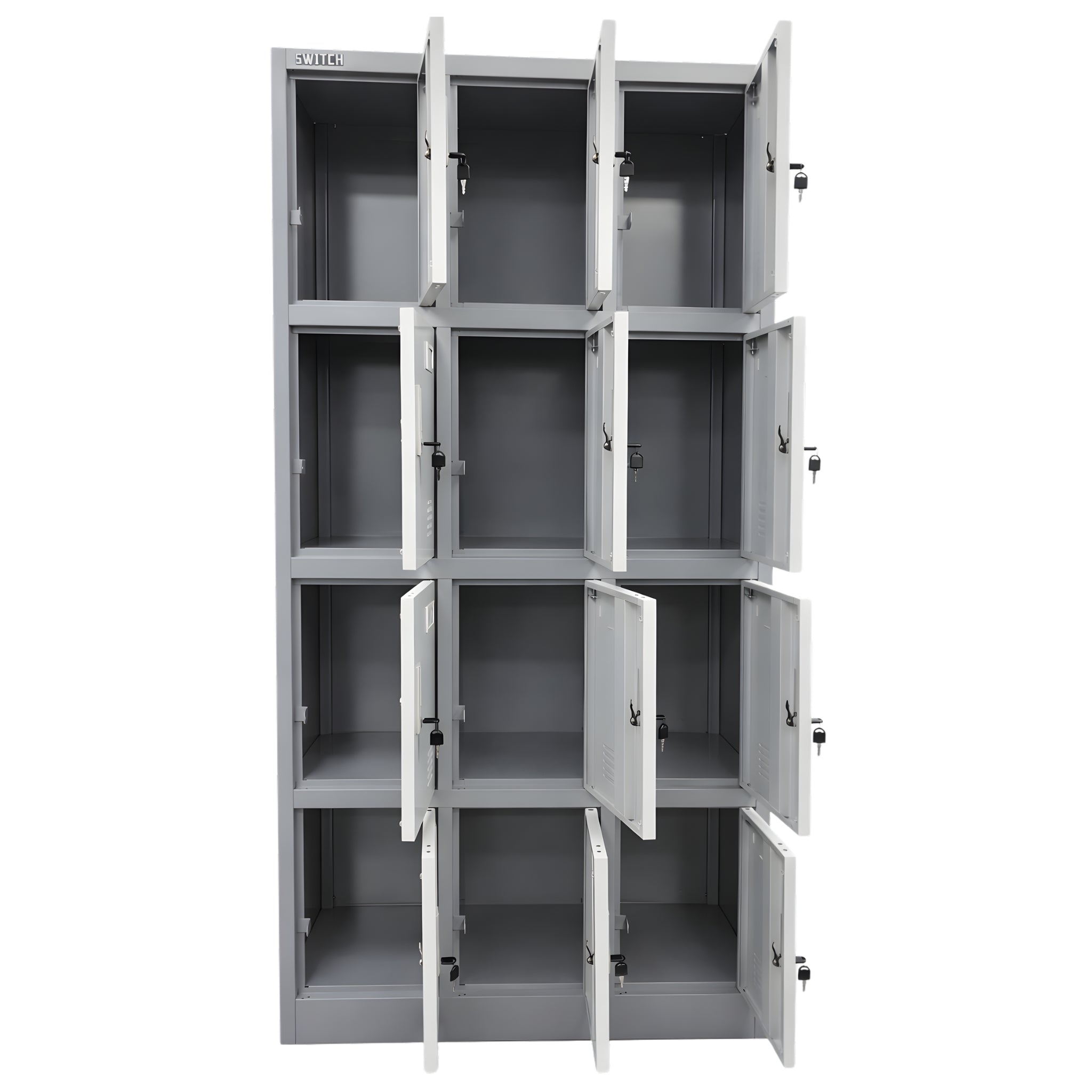 12-Door Lockable Metal Locker Cabinet
