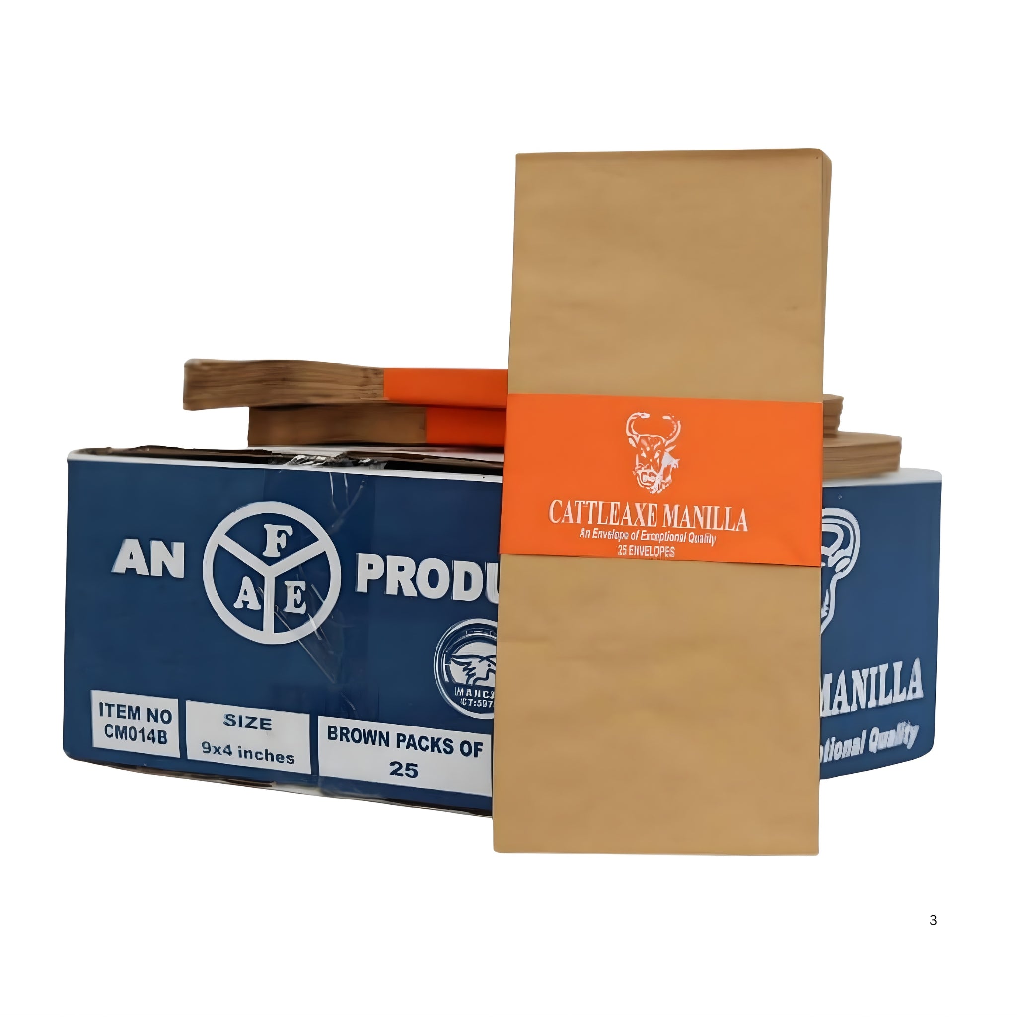 Cattleaxe Manila Brown Envelopes 9 X 4