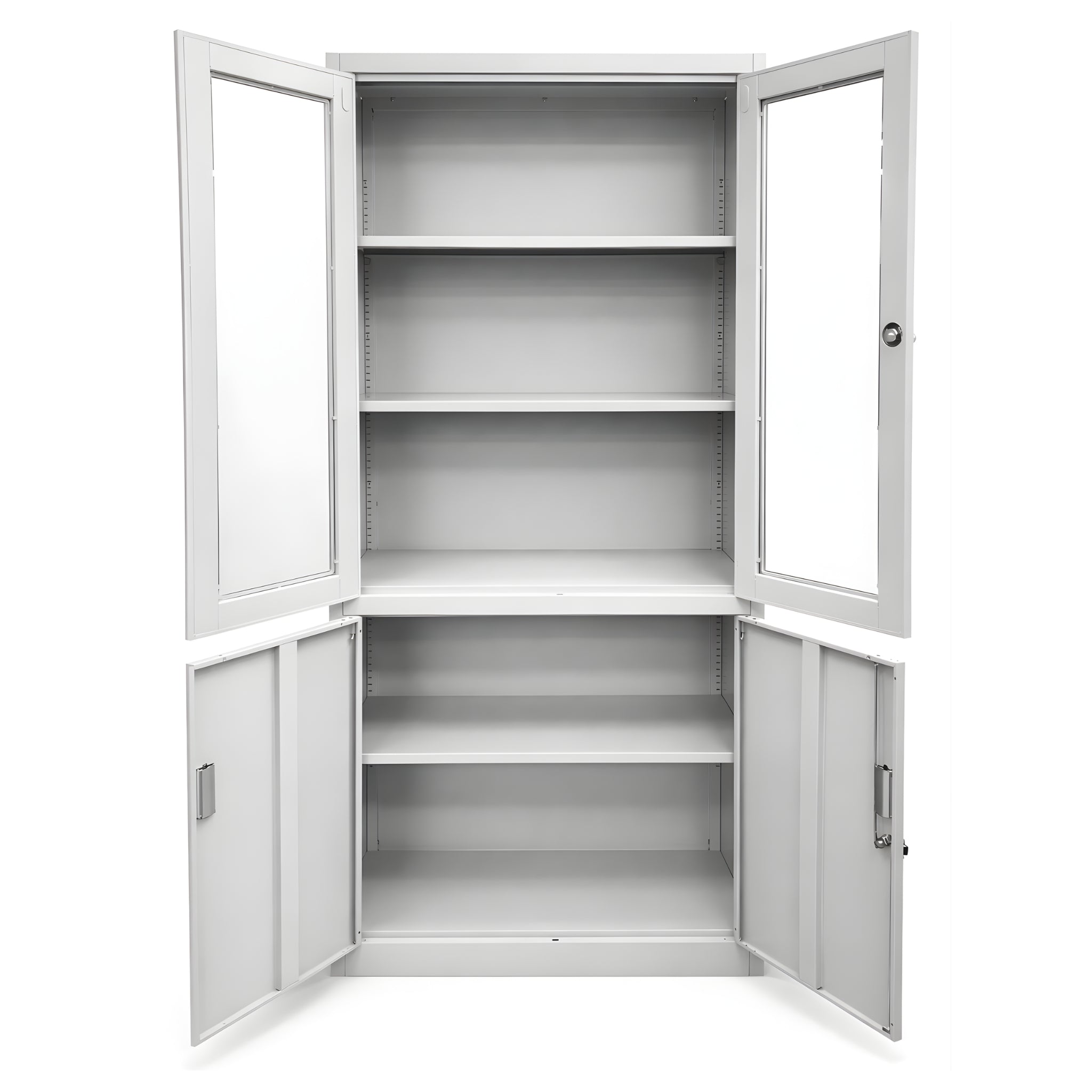 Lockable Glass Display & Metal Storage Cabinet