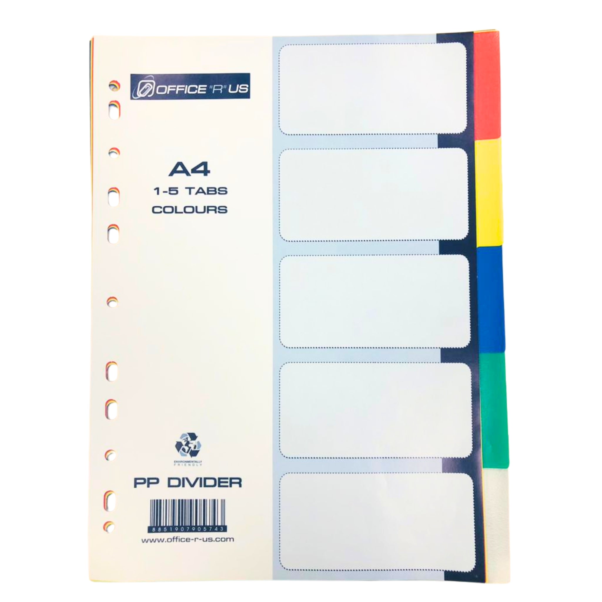 PP Divider 5 Tabs Colored A4 - Office R Us Lagos