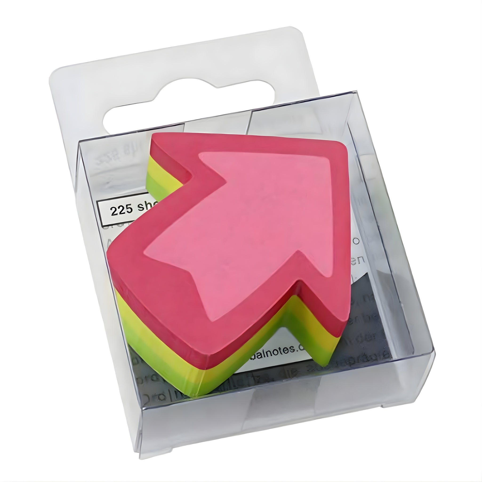 inFO Notes Mini Cube 50 x 50 mm “Arrow”, 225 Sheets – Pink/Yellow/Green