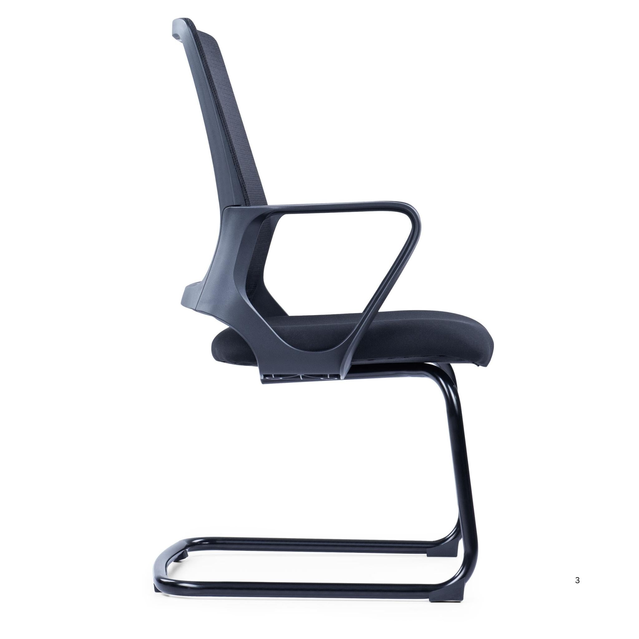 CH-385C – Visitors Chair, Black Painting Base