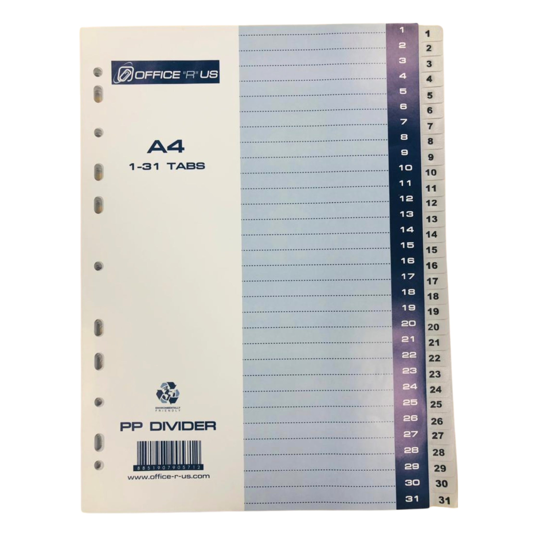 PP Divider 1-31 Tabs Grey A4 - Office R Us Lagos