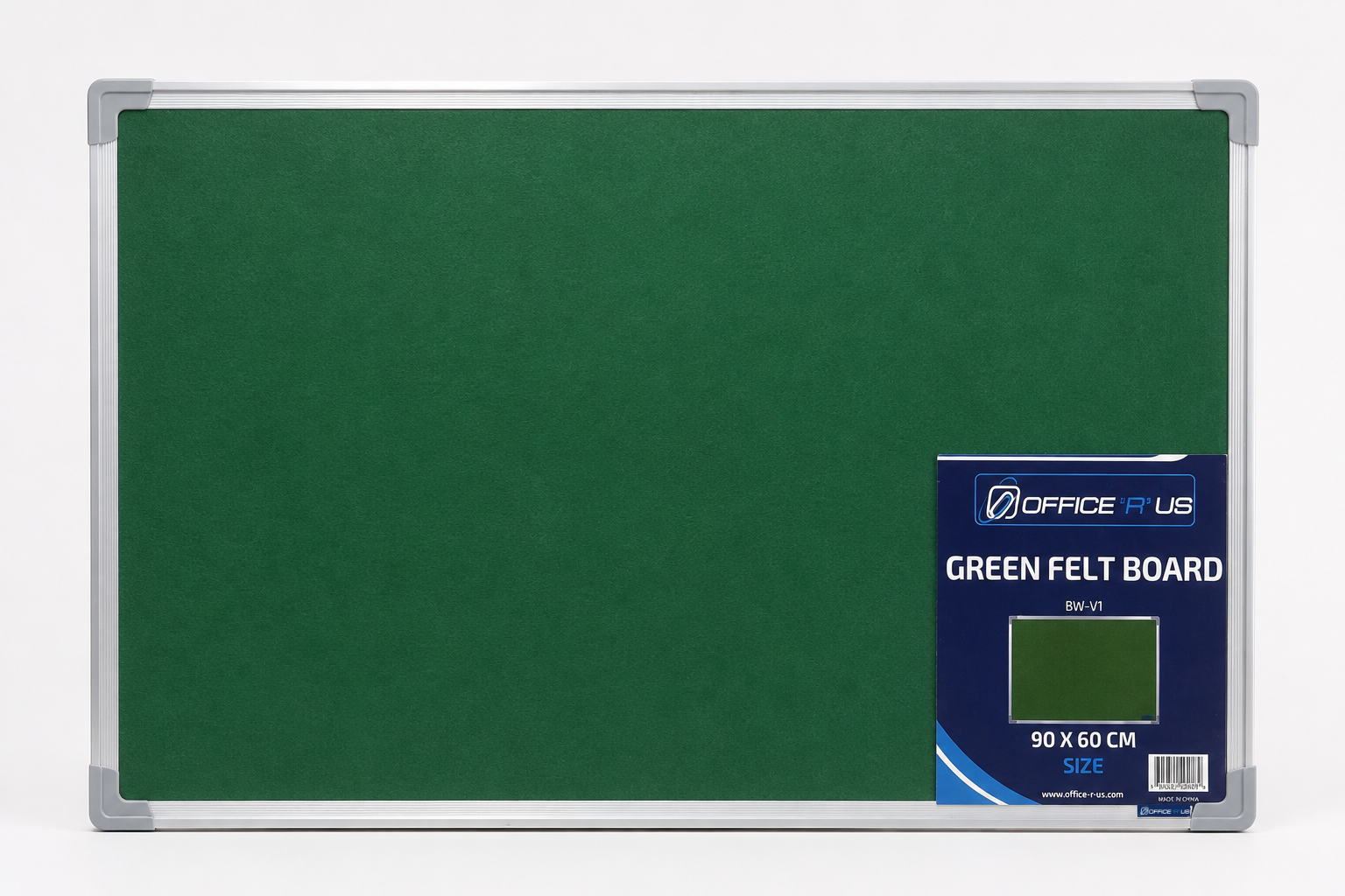 90 x 60cm Felt Notice Board with Aluminium Frame