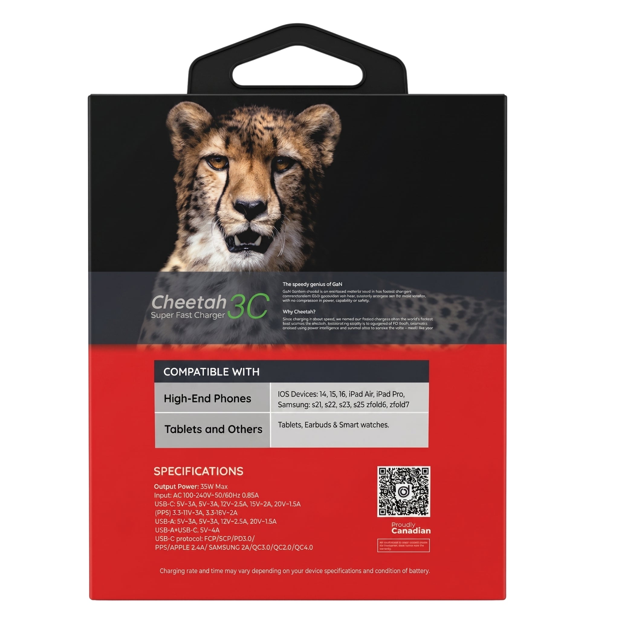 Digifon Cheetah GAN Charger 3C 35W Super Fast Charger Black