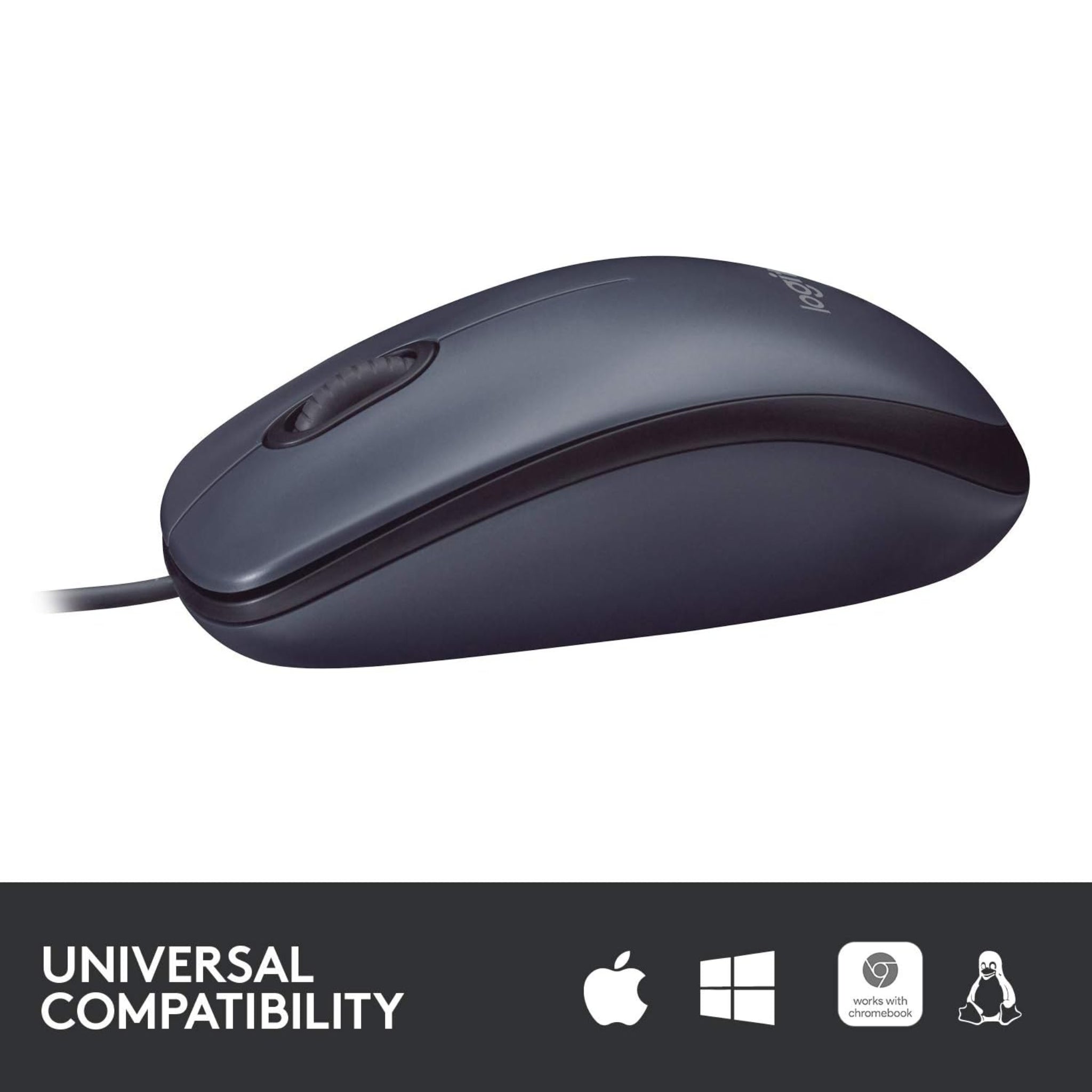 Logitech B100 Optical USB Mouse Black Grey