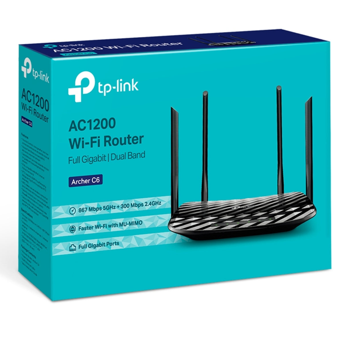 TP-Link Archer C6 AC1200 MU-MIMO Gigabit Router