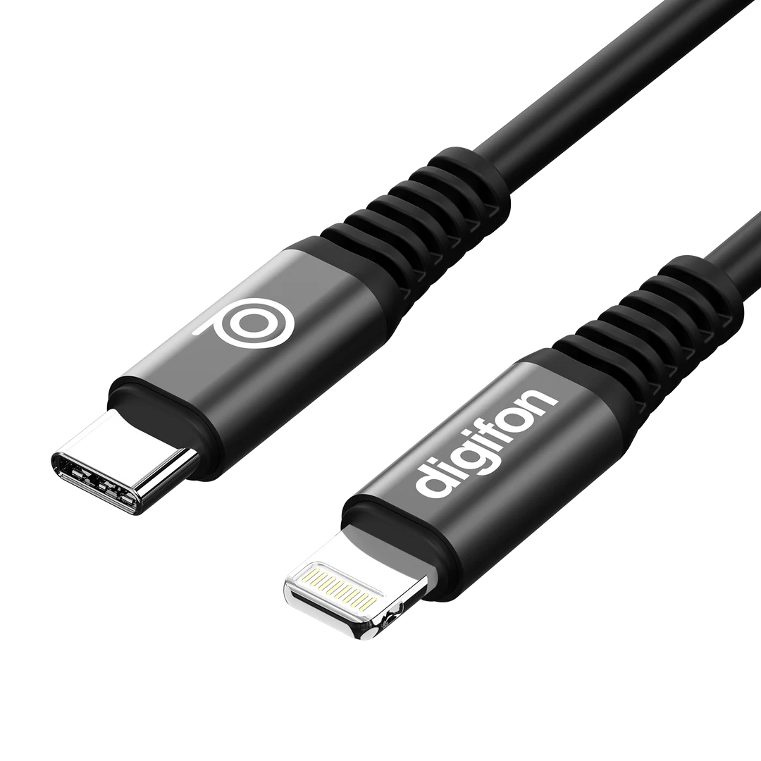 Digifon Cheetah USB-C to Lightning 2m Cable 30W – Black