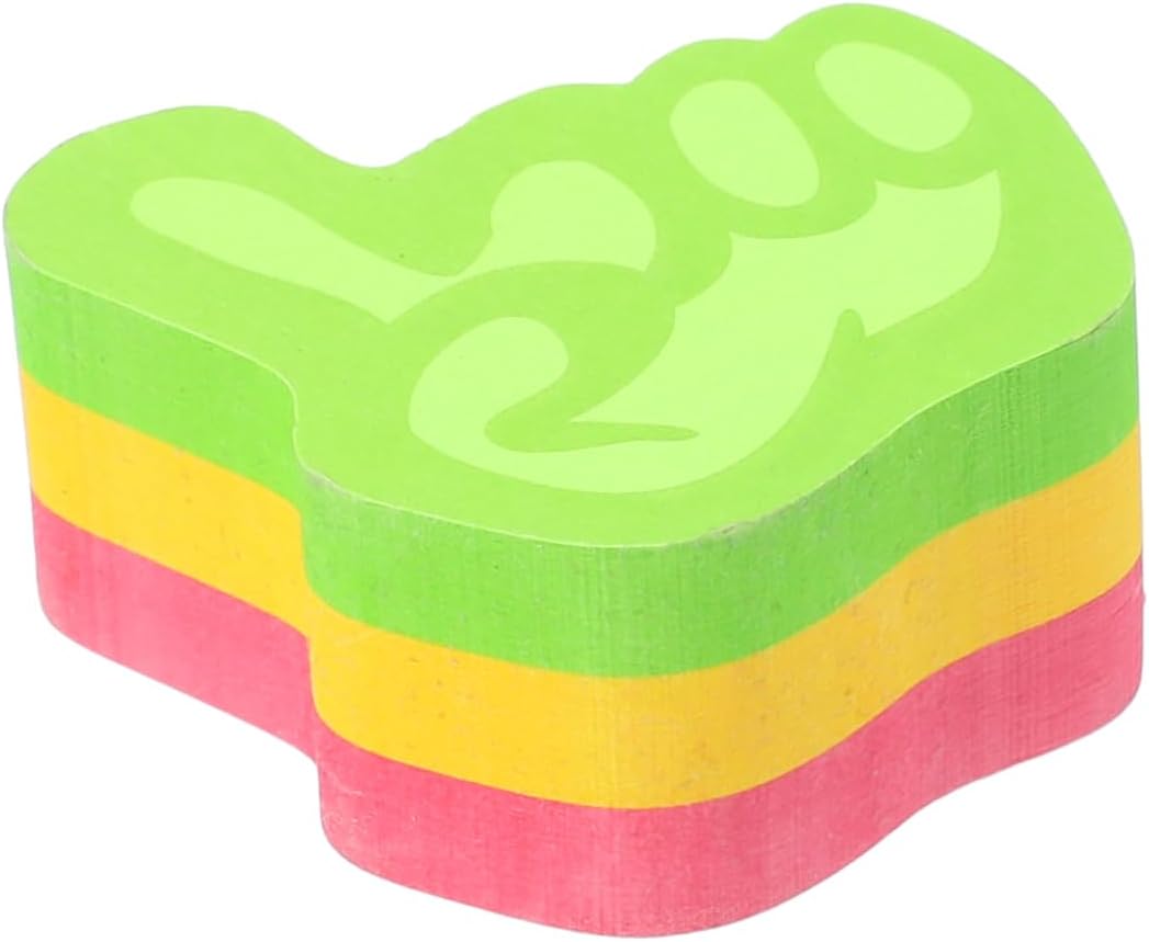 inFO Notes Mini Cube 50 x 50 mm “Hand”, 225 Sheets – Green/Yellow/Pink