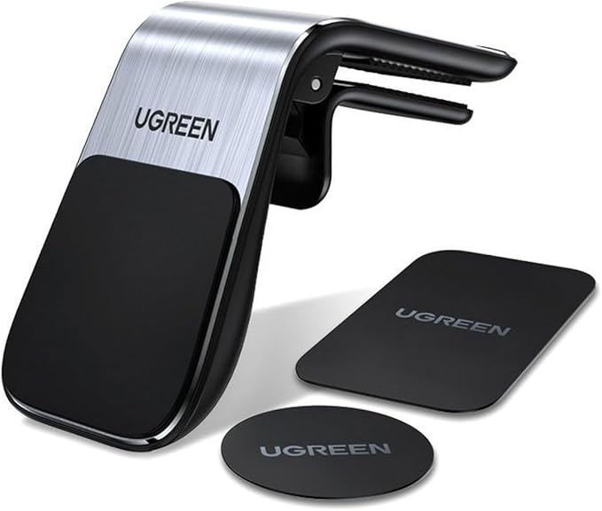 UGREEN Universal Magnetic Car Phone Holder for Ventilation Grille (Silver/Black Magnet)