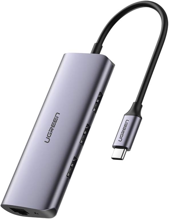 UGREEN USB-C to Gigabit Ethernet Adapter with 3-Port USB 3.0 Hub